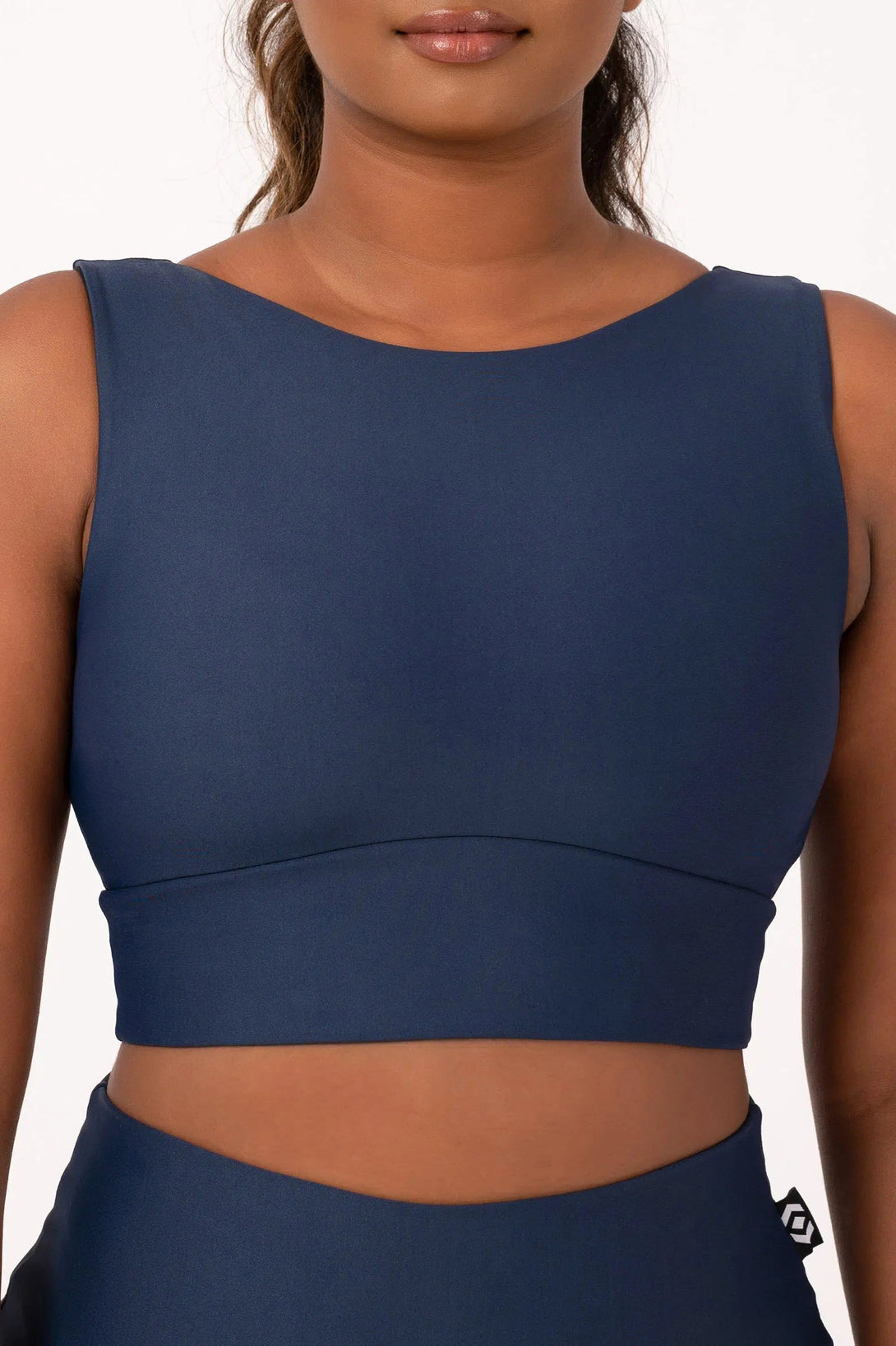 Performance Reversible Comfort Crop Top - Dark Navy-Activewear-Exoticathletica