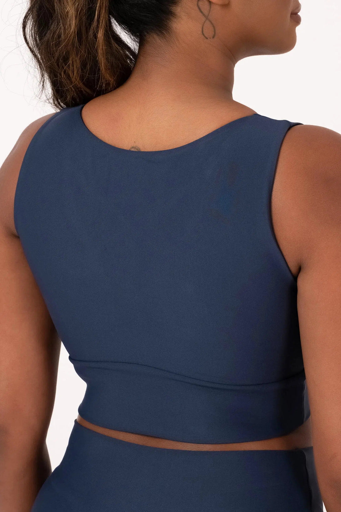 Performance Reversible Comfort Crop Top - Dark Navy-Activewear-Exoticathletica