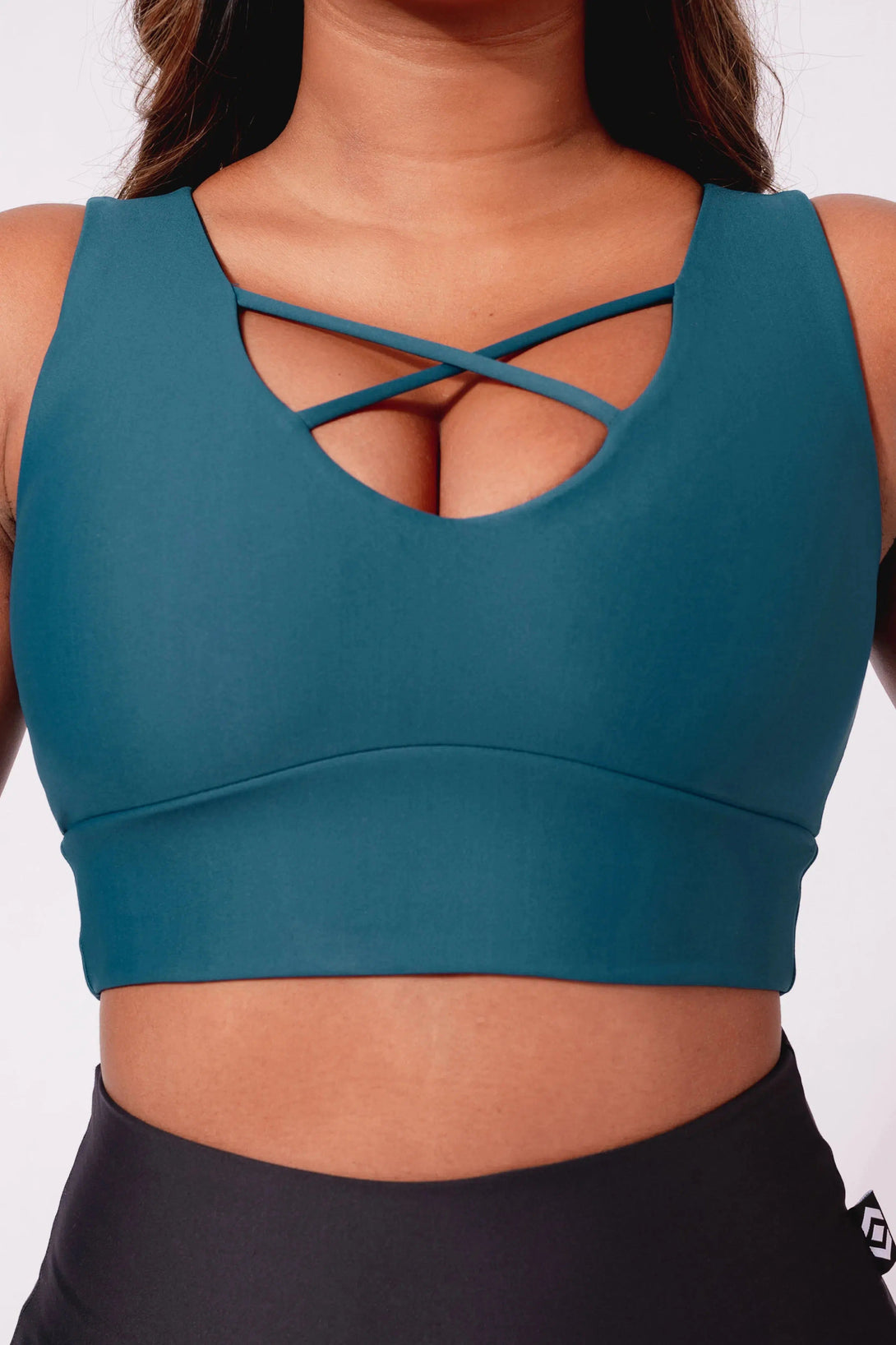 Performance Reversible Comfort Crop Top - Dark Teal-Activewear-Exoticathletica