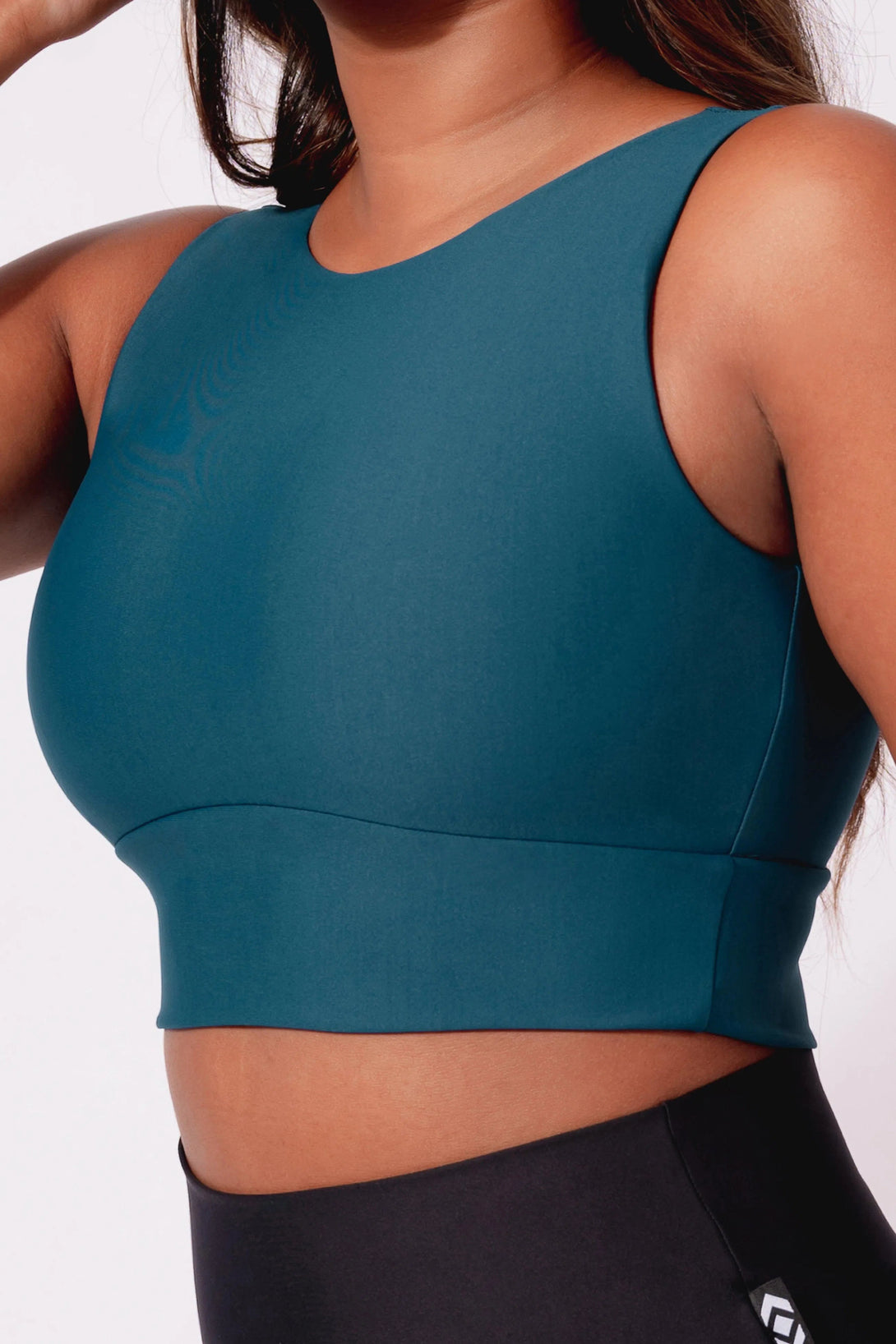 Performance Reversible Comfort Crop Top - Dark Teal-Activewear-Exoticathletica