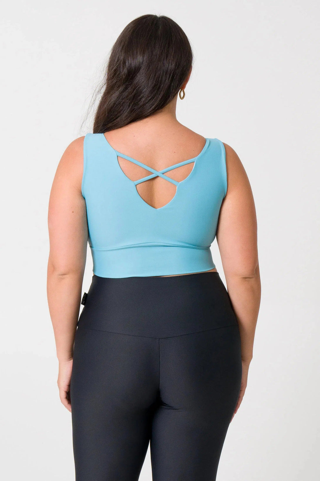 Performance Reversible Comfort Crop Top - Dusty Pale Blue-Activewear-Exoticathletica