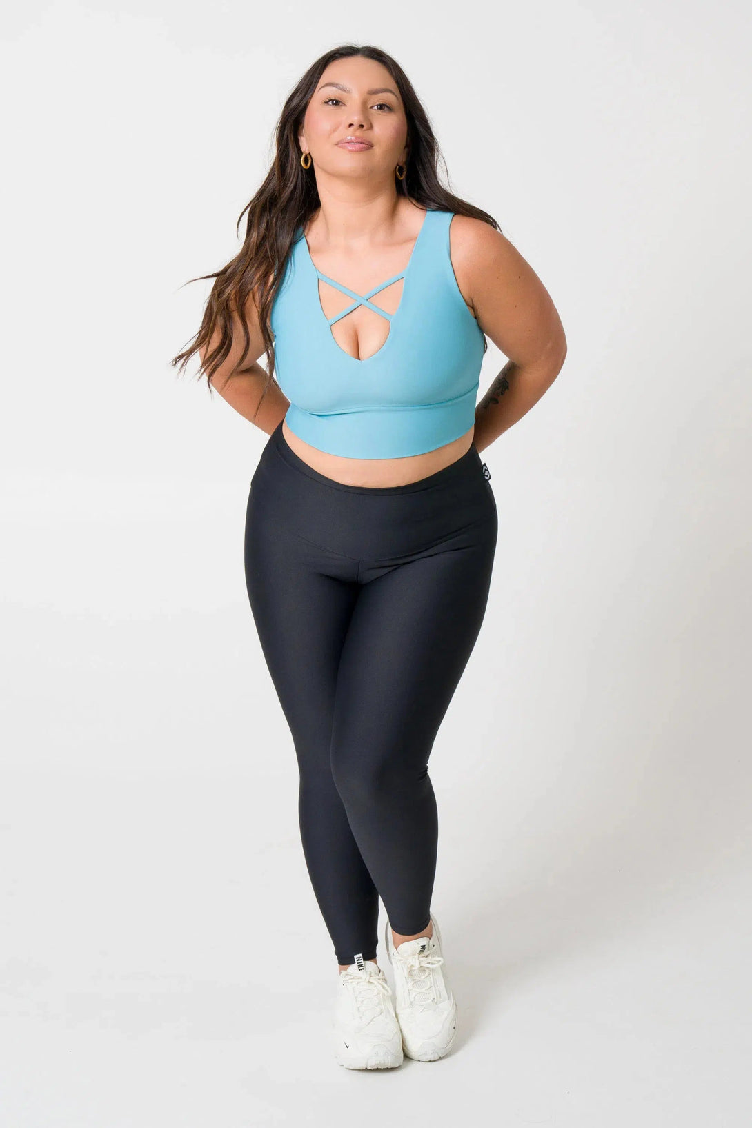 Performance Reversible Comfort Crop Top - Dusty Pale Blue-Activewear-Exoticathletica