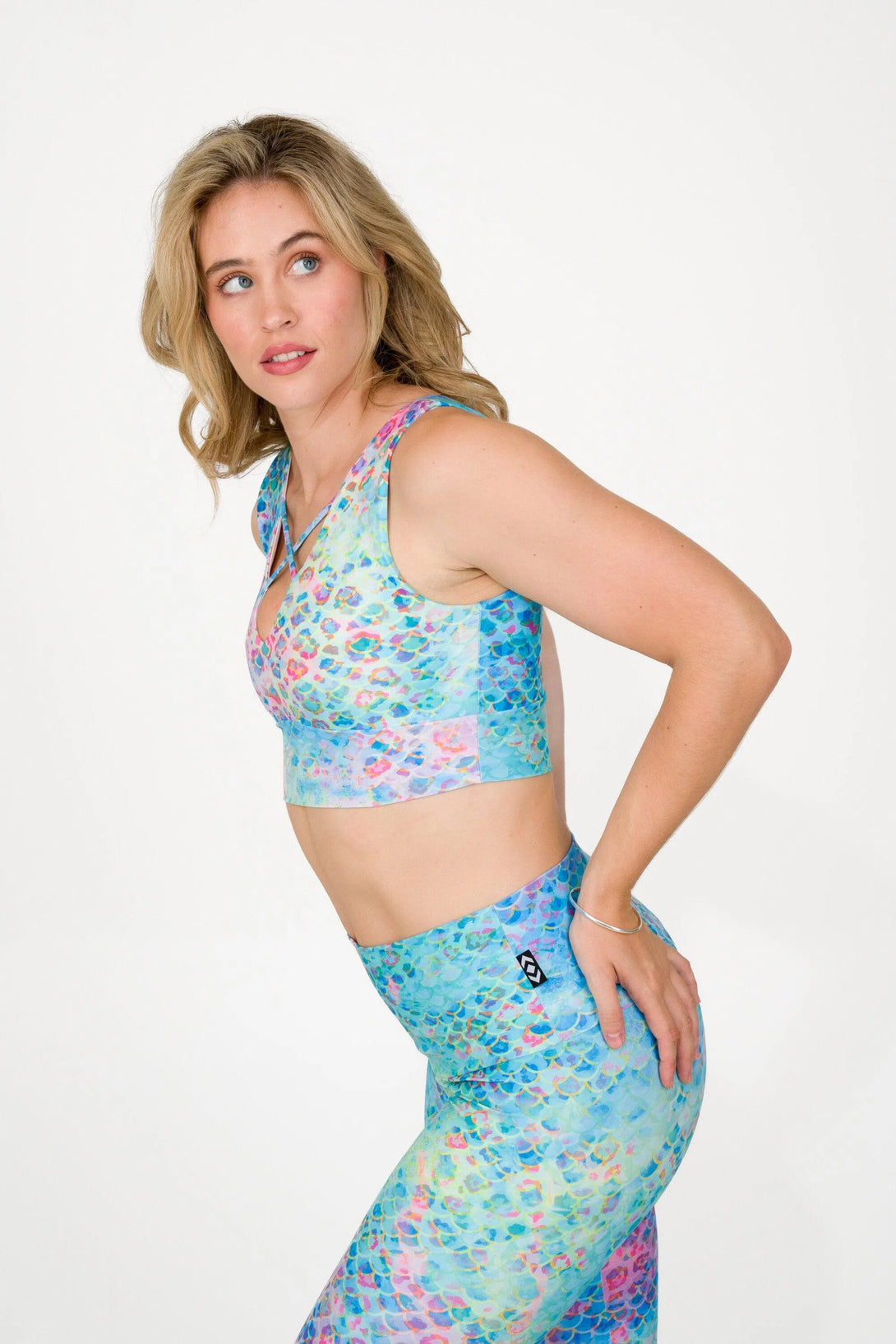 Performance Reversible Comfort Crop Top - Mermaid Jag-Activewear-Exoticathletica