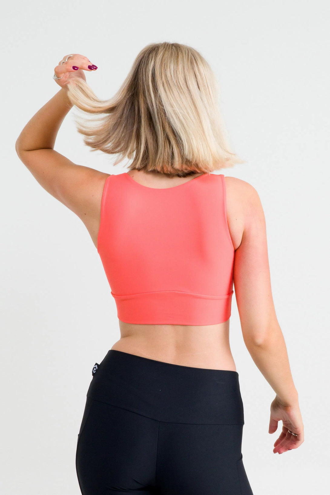 Performance Reversible Comfort Crop Top - Neon Coral-Activewear-Exoticathletica