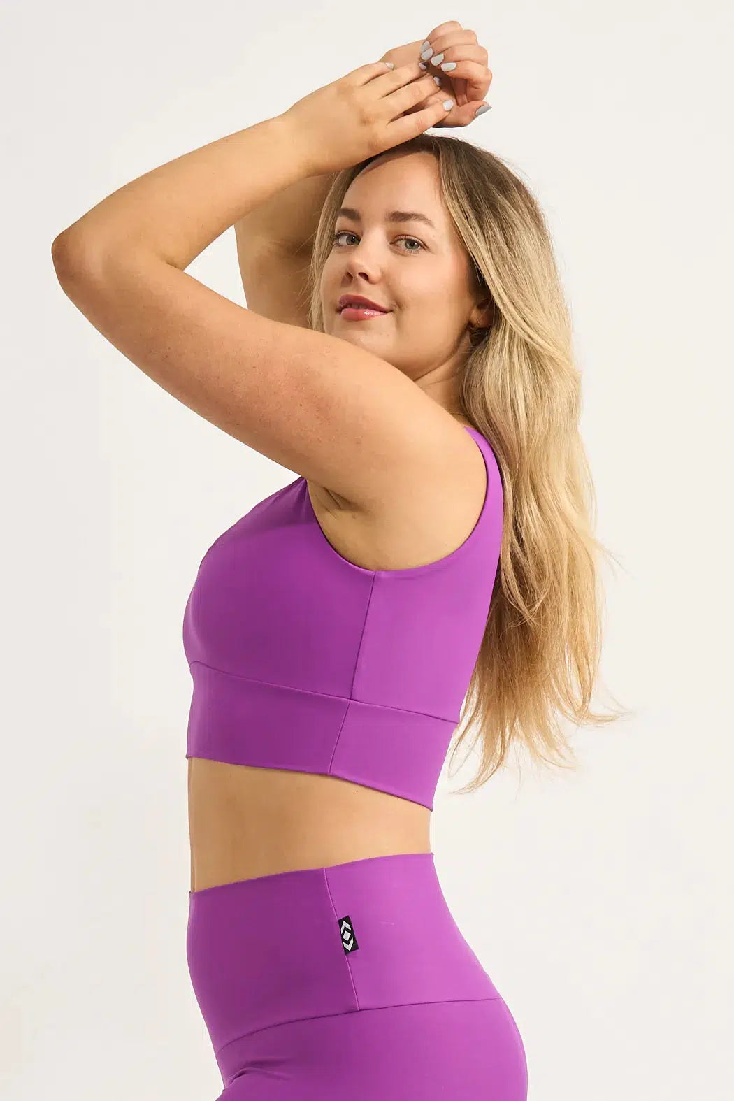 Performance Reversible Comfort Crop Top - Purple-Activewear-Exoticathletica