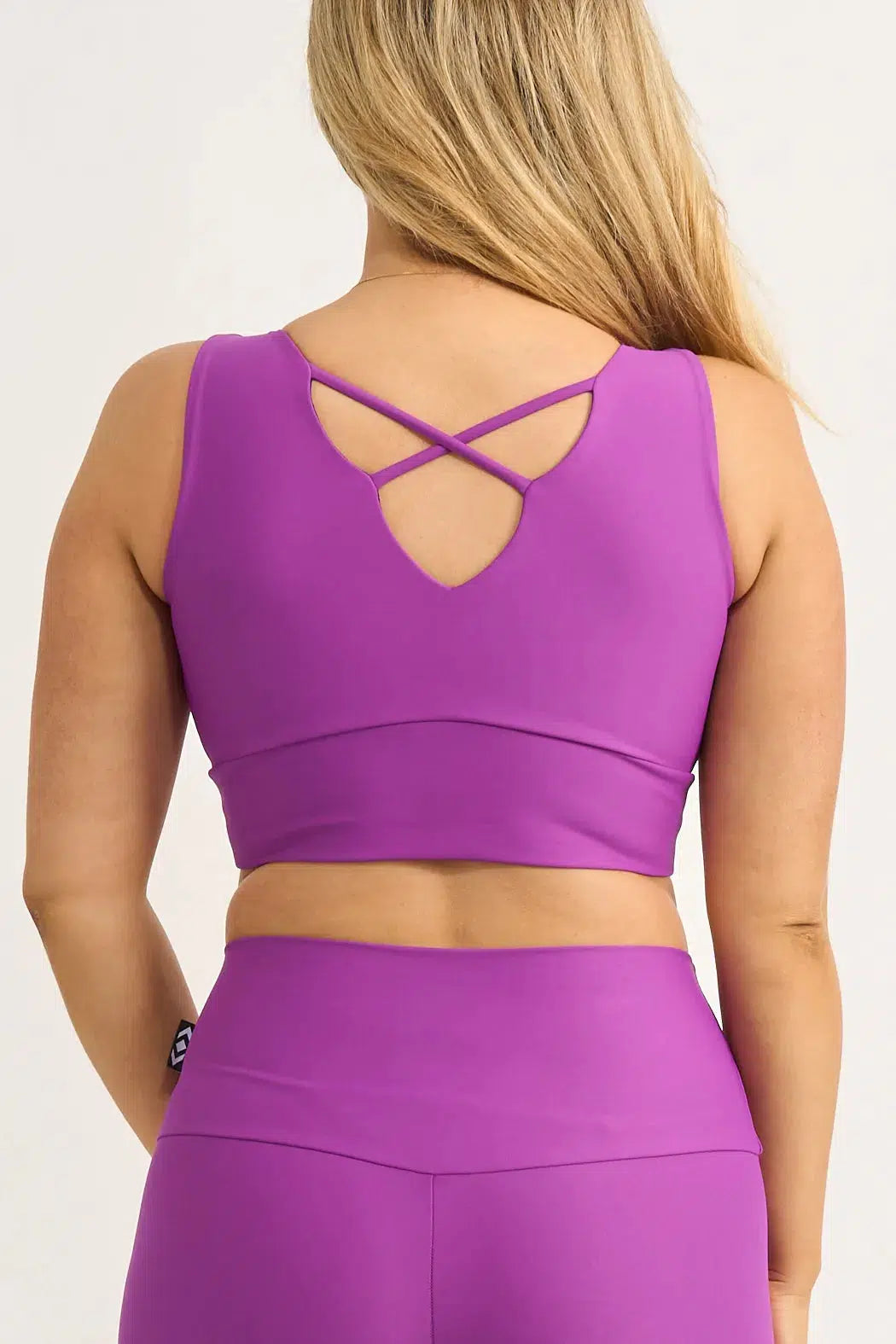 Performance Reversible Comfort Crop Top - Purple-Activewear-Exoticathletica