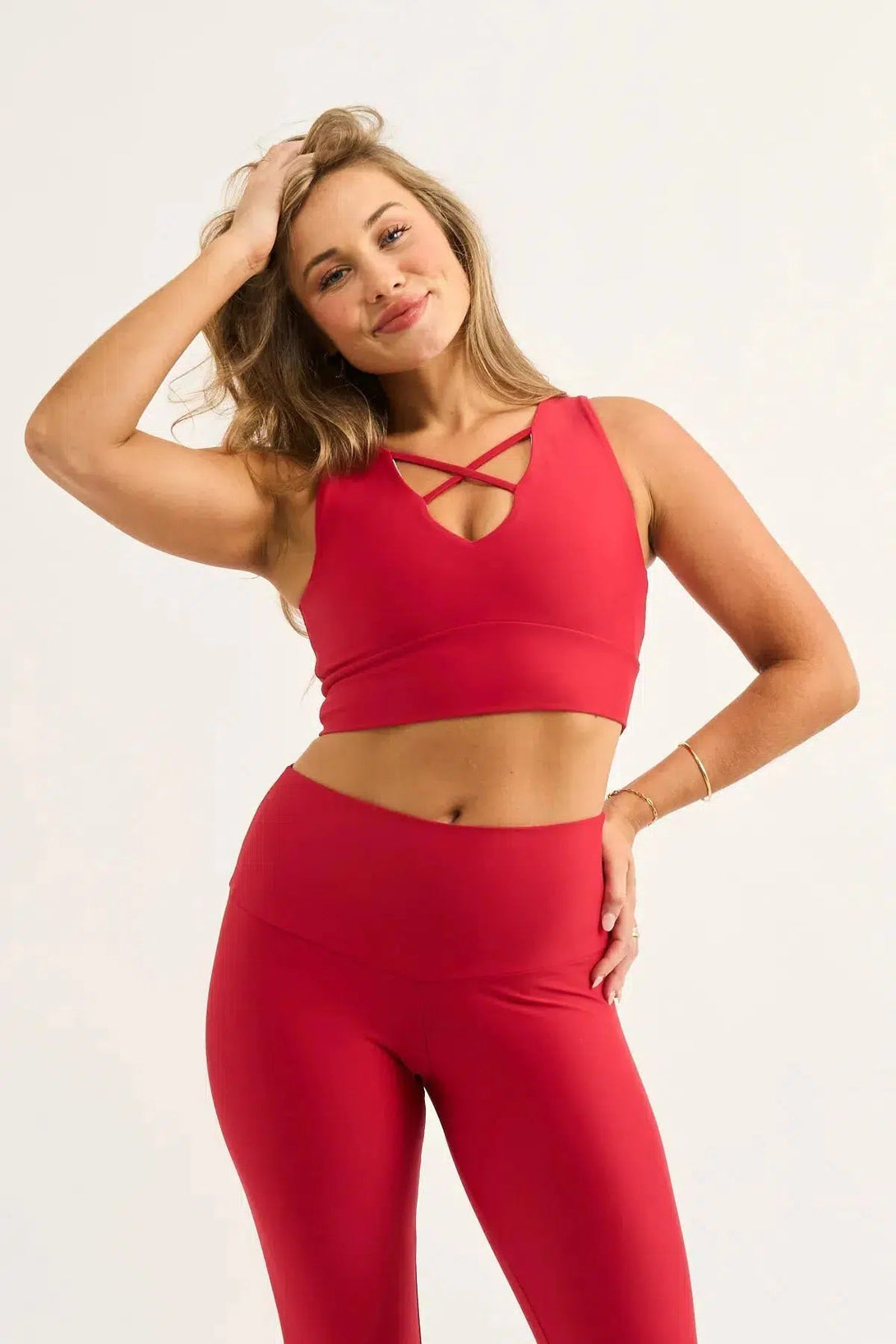 Performance Reversible Comfort Crop Top - Red-34132563-Activewear-Exoticathletica