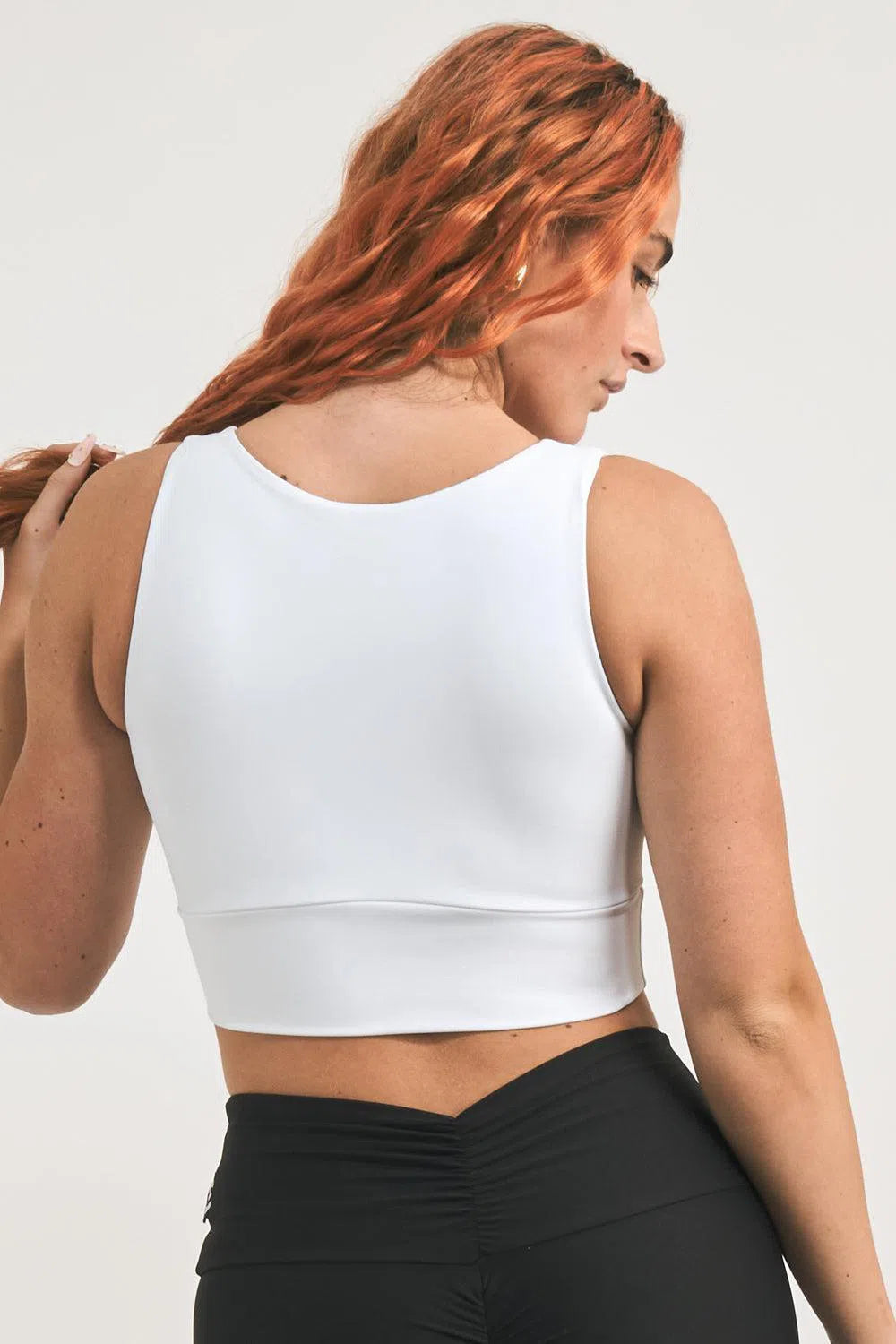 Performance Reversible Comfort Crop Top - White-Activewear-Exoticathletica