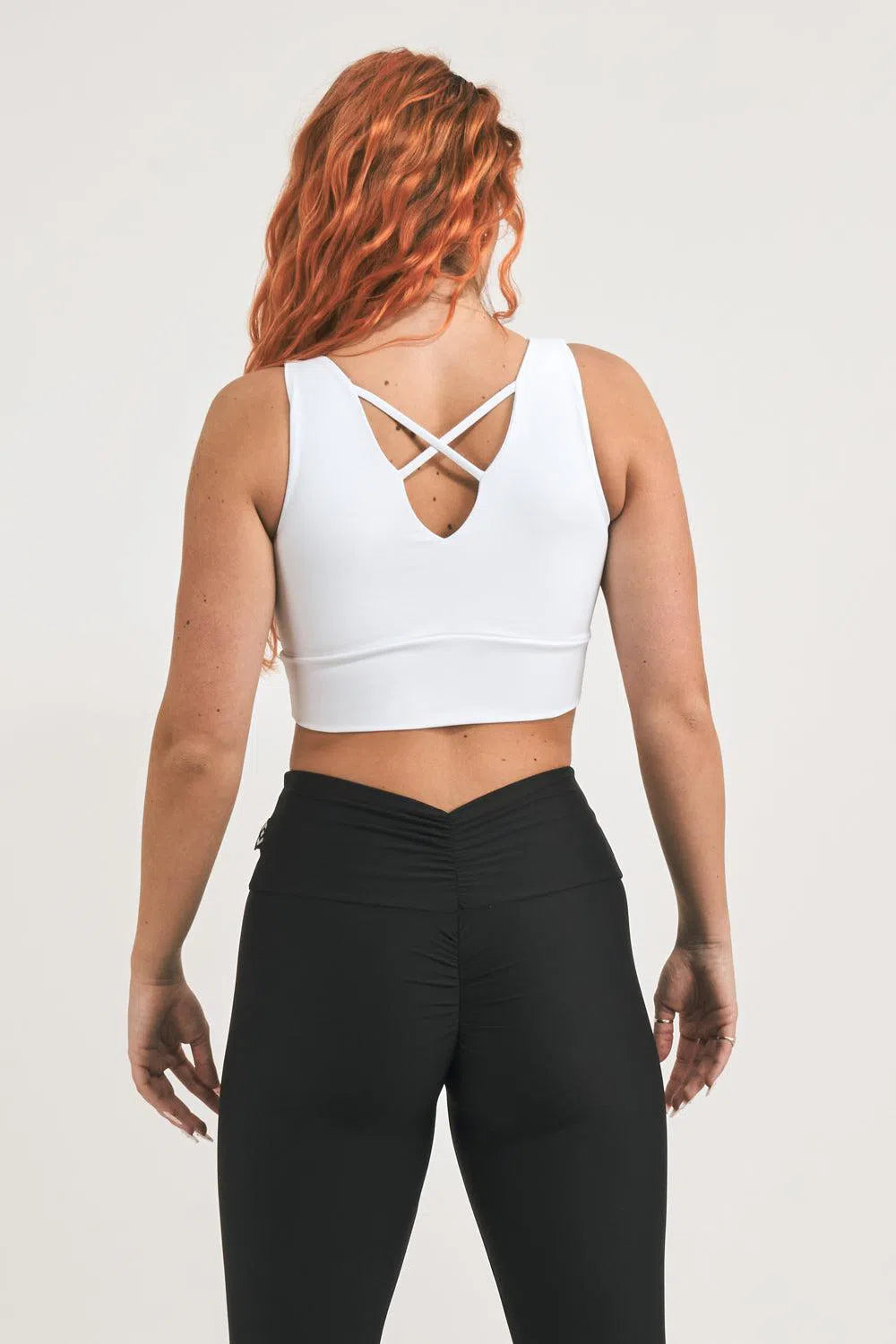 Performance Reversible Comfort Crop Top - White-Activewear-Exoticathletica