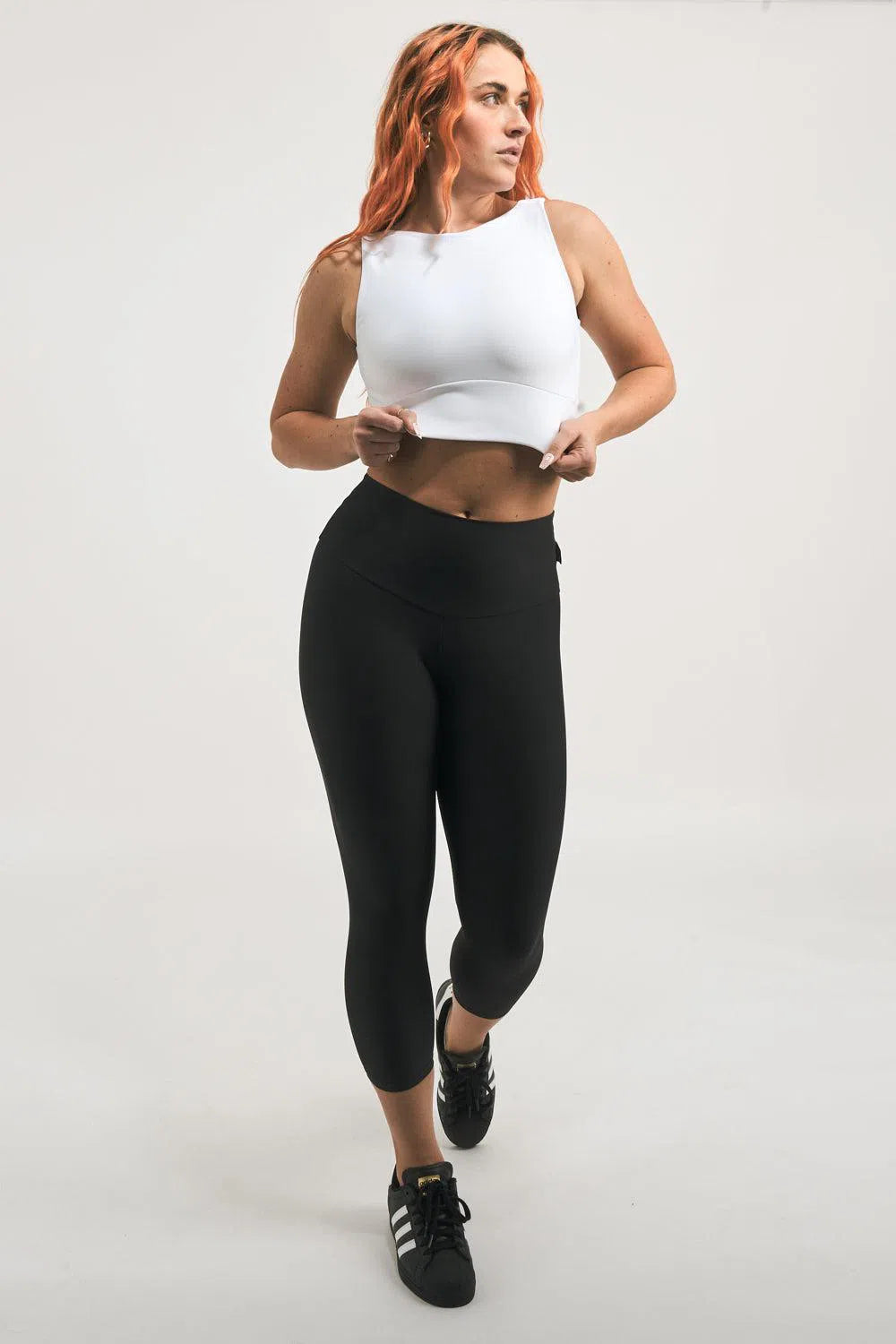 Performance Reversible Comfort Crop Top - White-Activewear-Exoticathletica