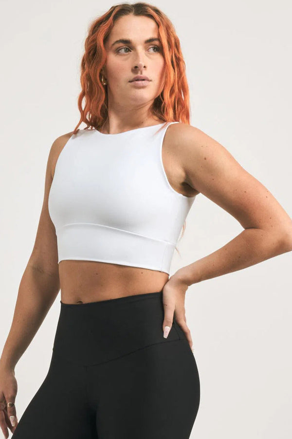 Performance Reversible Comfort Crop Top - White-Activewear-Exoticathletica