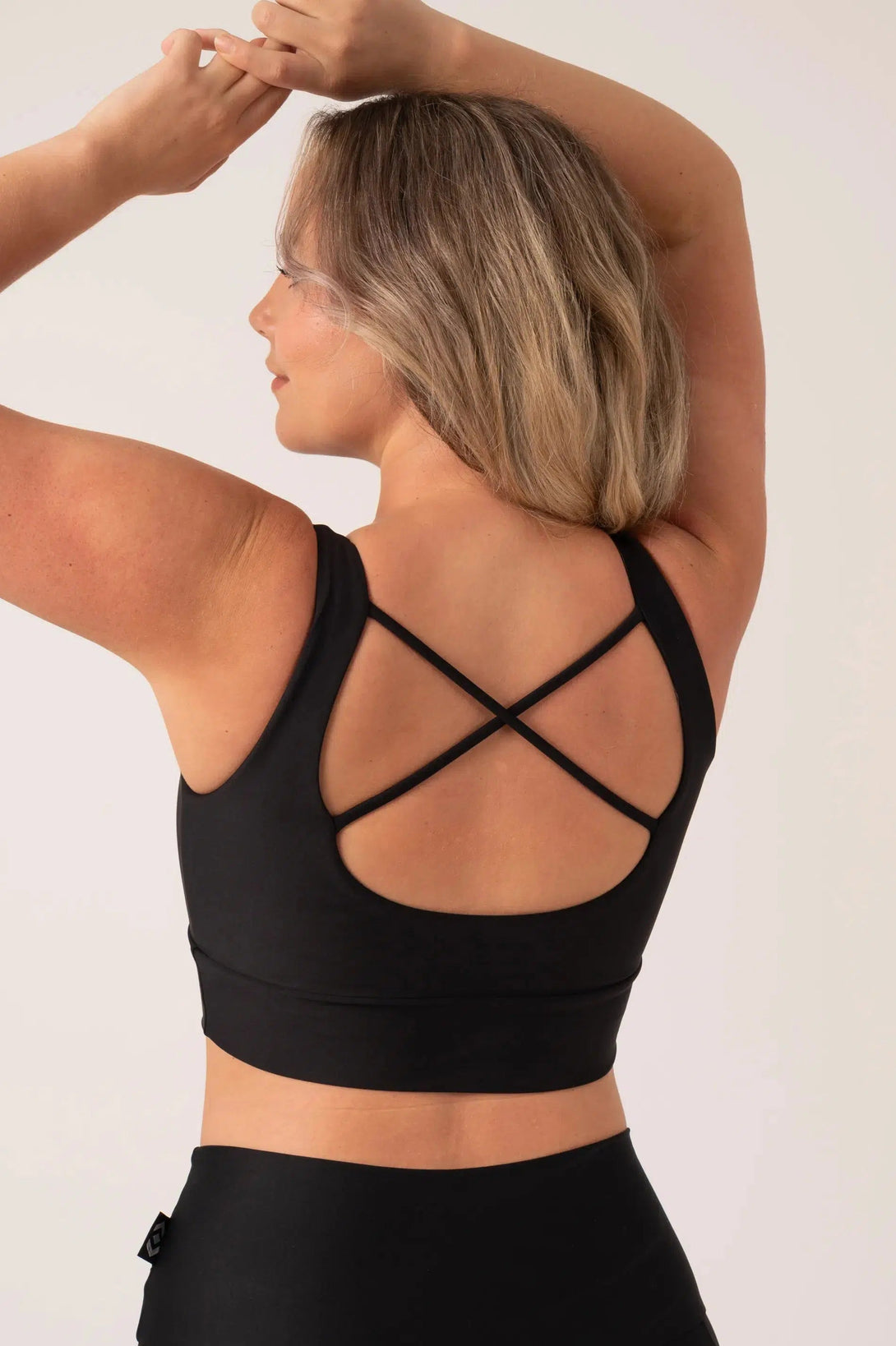 Performance Scoop Neck Comfort Crop Top - Black-Activewear-Exoticathletica