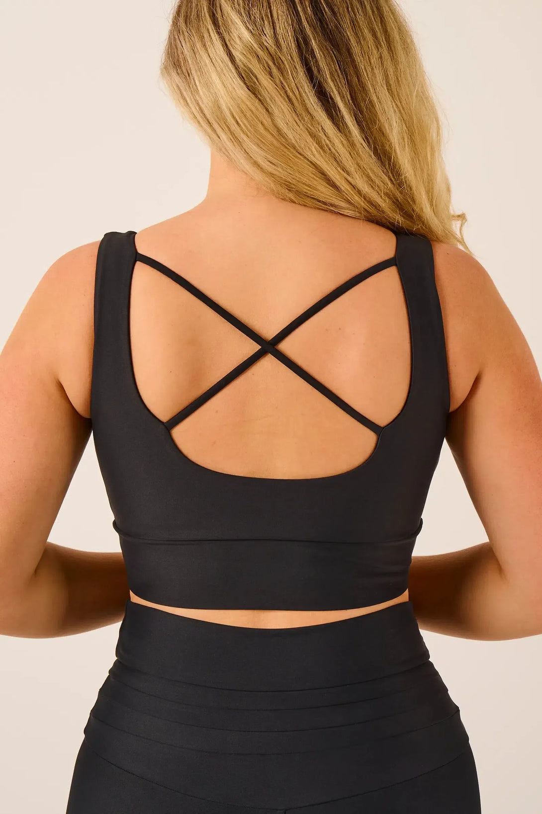 Performance Scoop Neck Comfort Crop Top - Black-Activewear-Exoticathletica