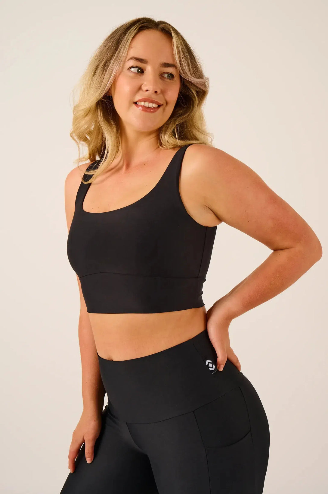 Performance Scoop Neck Comfort Crop Top - Black-Activewear-Exoticathletica