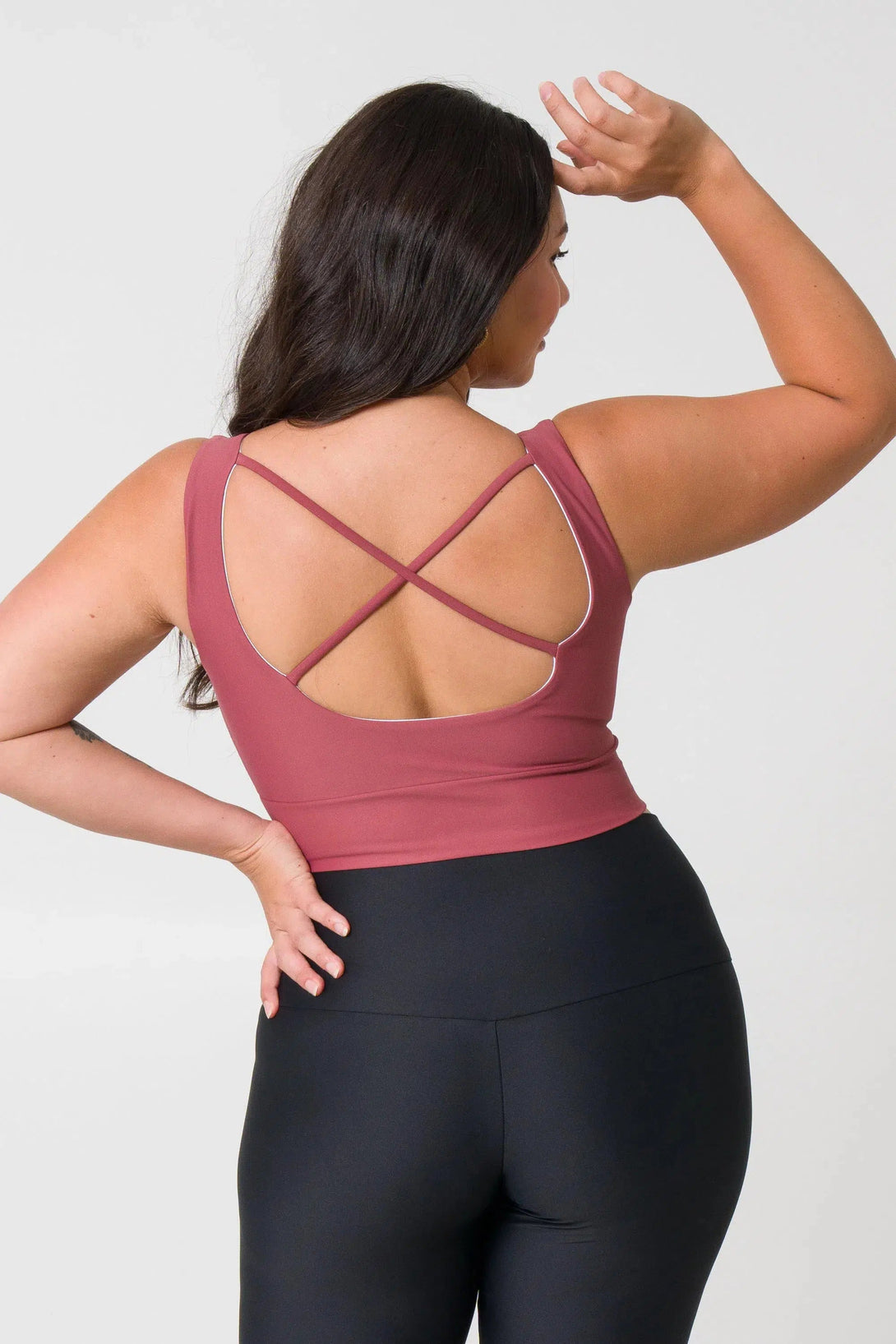 Performance Scoop Neck Comfort Crop Top - Blush-Activewear-Exoticathletica