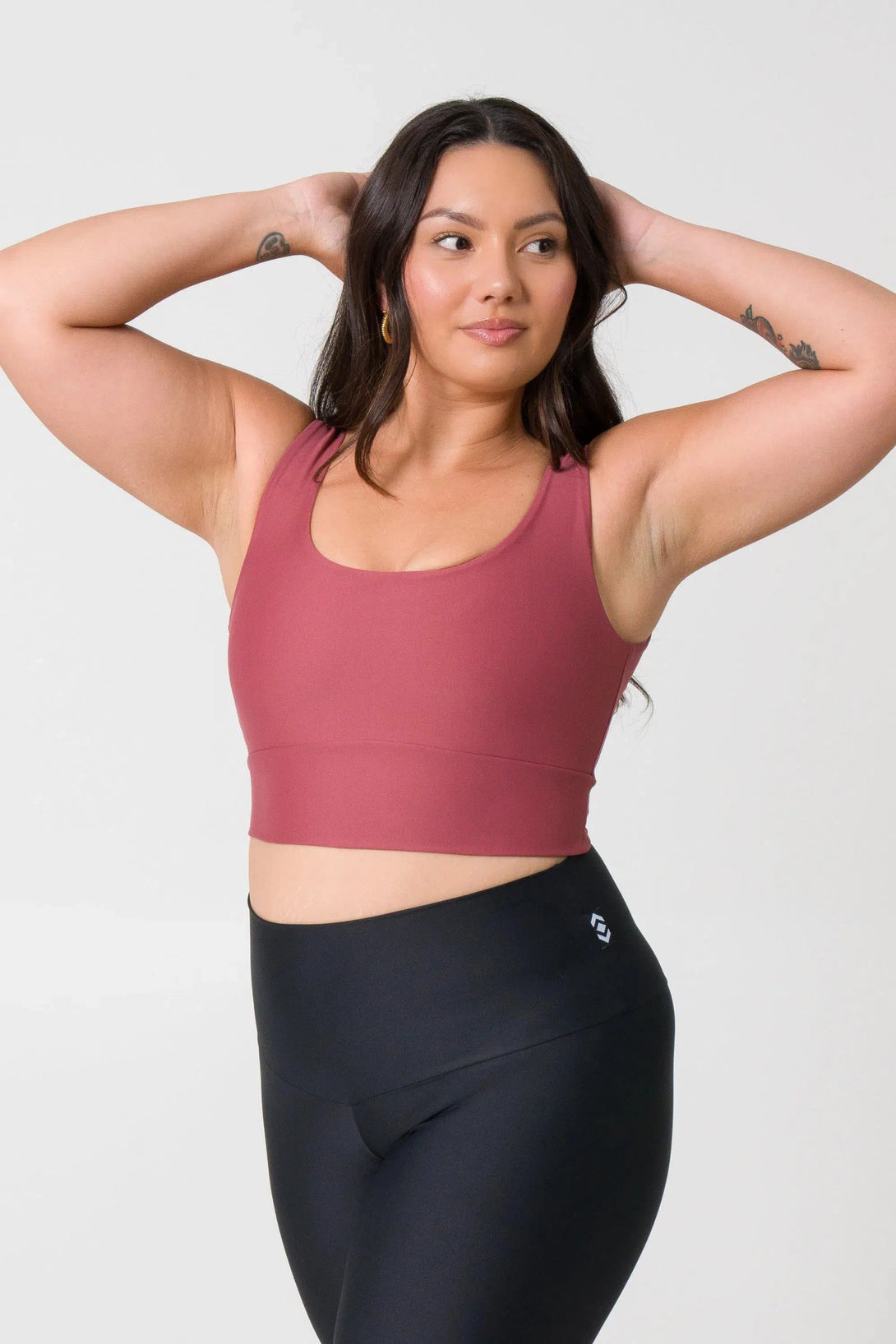 Performance Scoop Neck Comfort Crop Top - Blush-Activewear-Exoticathletica