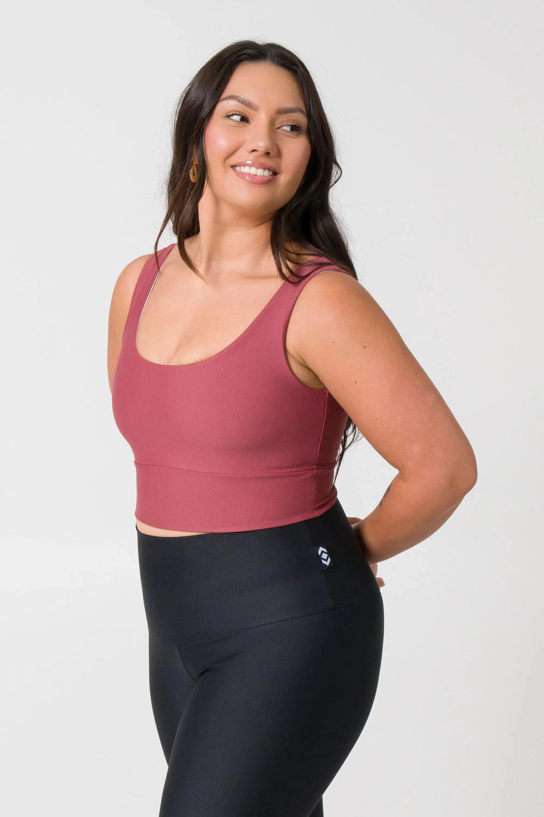 Performance Scoop Neck Comfort Crop Top - Blush-Activewear-Exoticathletica