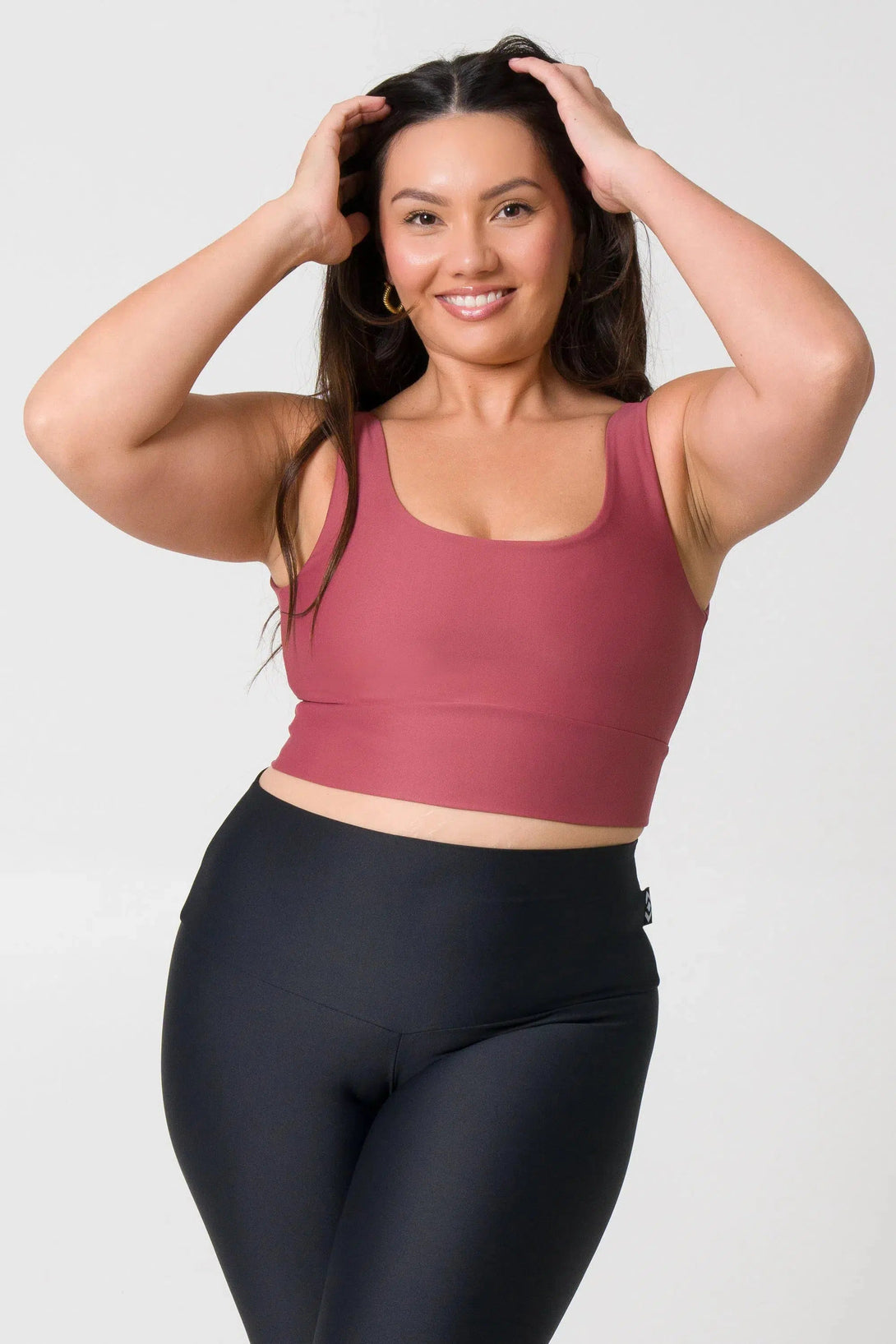 Performance Scoop Neck Comfort Crop Top - Blush-Activewear-Exoticathletica