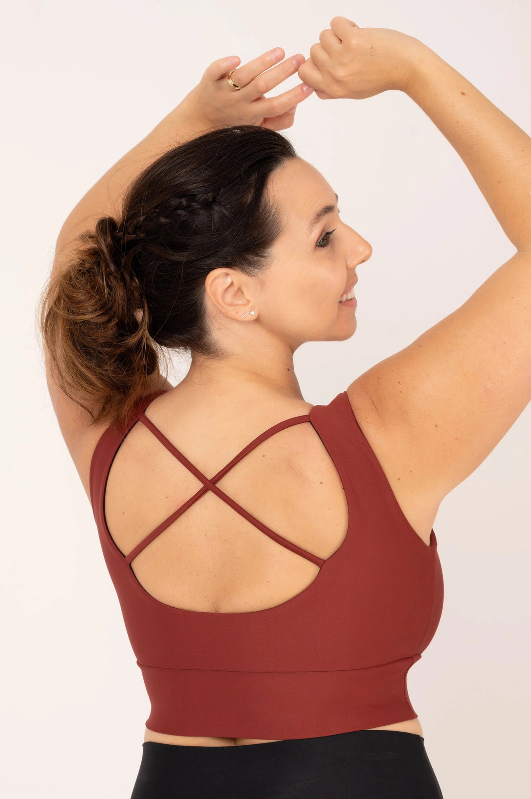 Performance Scoop Neck Comfort Crop Top - Burnt Copper-Activewear-Exoticathletica