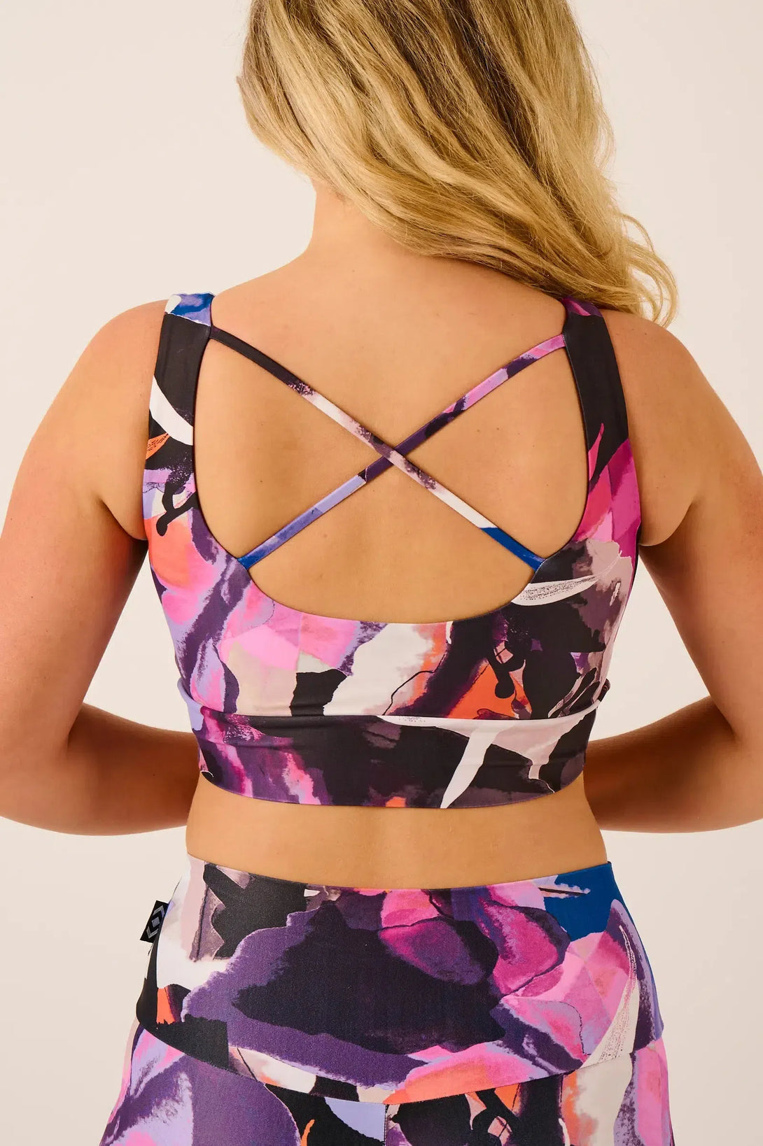 Performance Scoop Neck Comfort Crop Top - Calypso Nights-Activewear-Exoticathletica