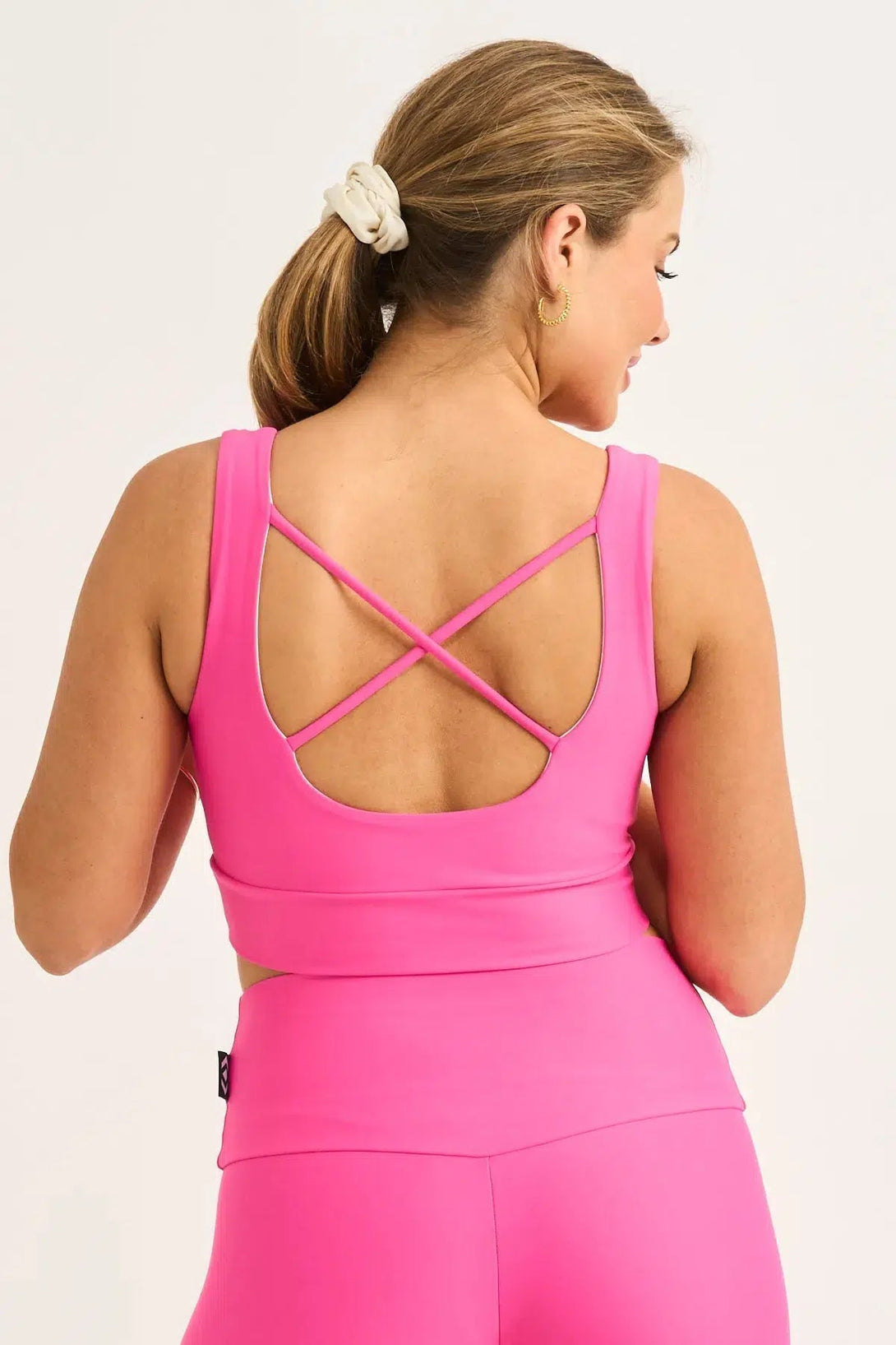 Performance Scoop Neck Comfort Crop Top - Candy Pink-Activewear-Exoticathletica