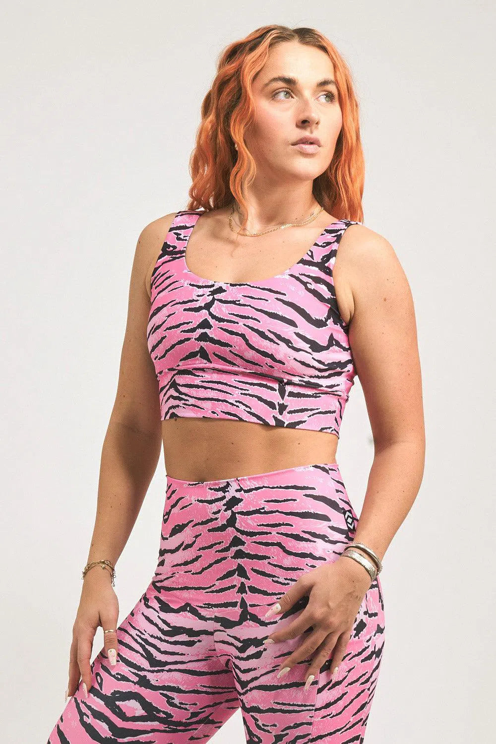 Performance Scoop Neck Comfort Crop Top - Fight Like A Tiger Pink-Activewear-Exoticathletica