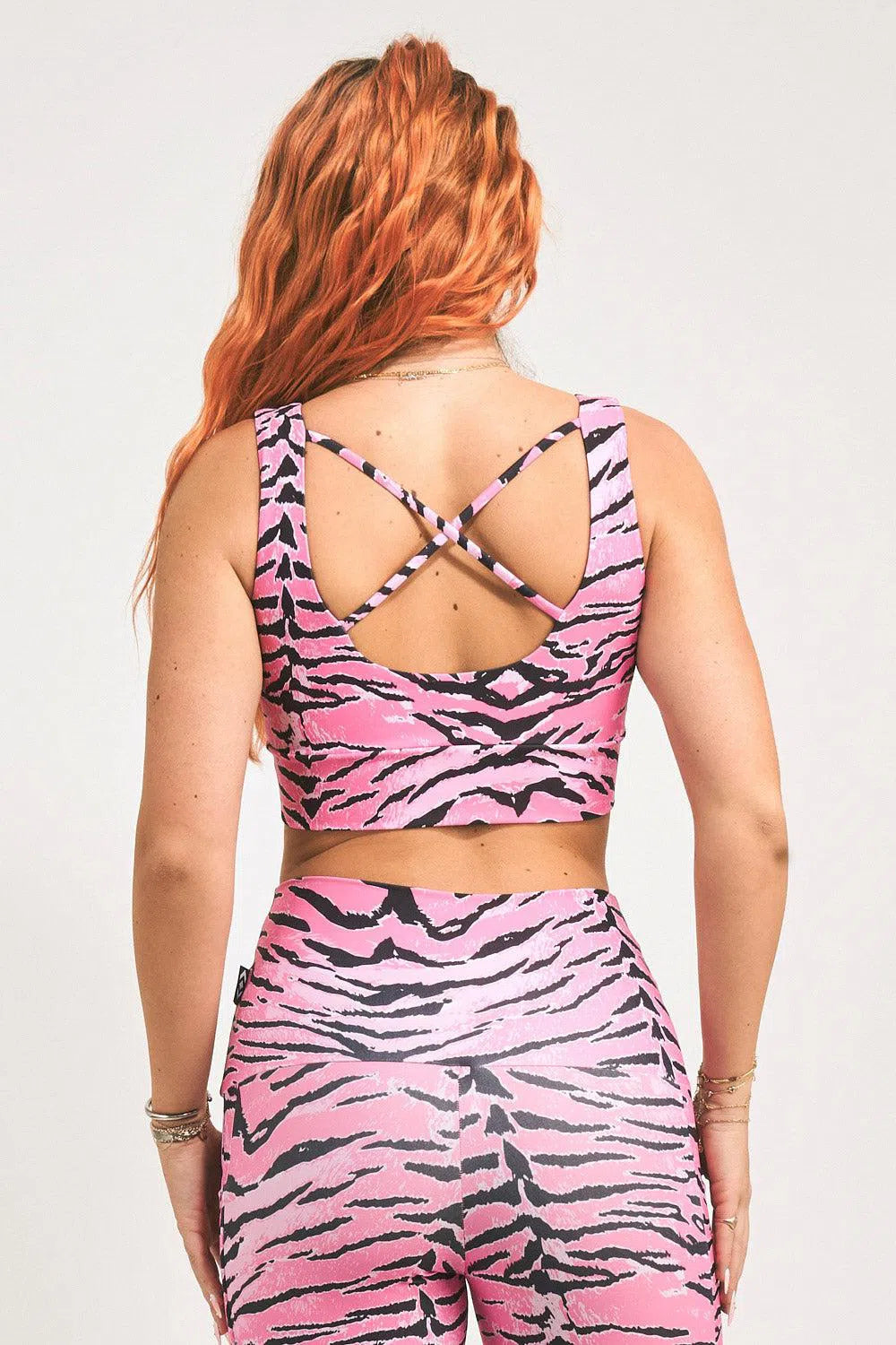 Performance Scoop Neck Comfort Crop Top - Fight Like A Tiger Pink-Activewear-Exoticathletica