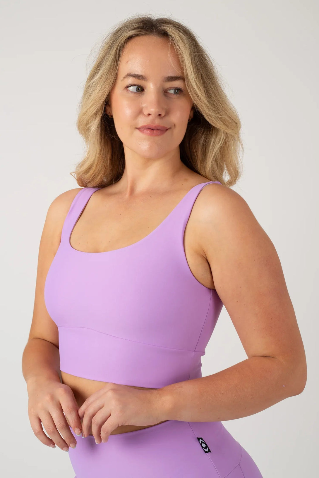 Performance Scoop Neck Comfort Crop Top - Lilac-Activewear-Exoticathletica