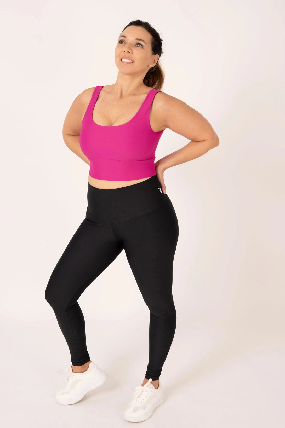 Performance Scoop Neck Comfort Crop Top - Magenta-Activewear-Exoticathletica