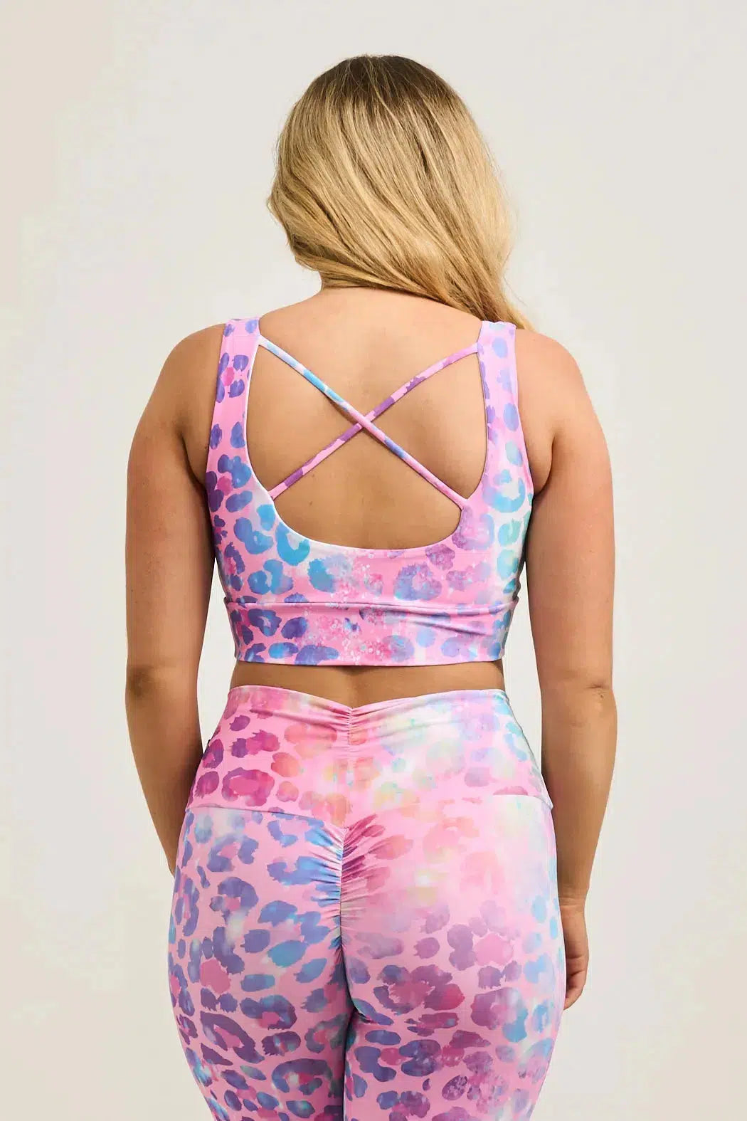 Performance Scoop Neck Comfort Crop Top - Rainbow Jag-Activewear-Exoticathletica