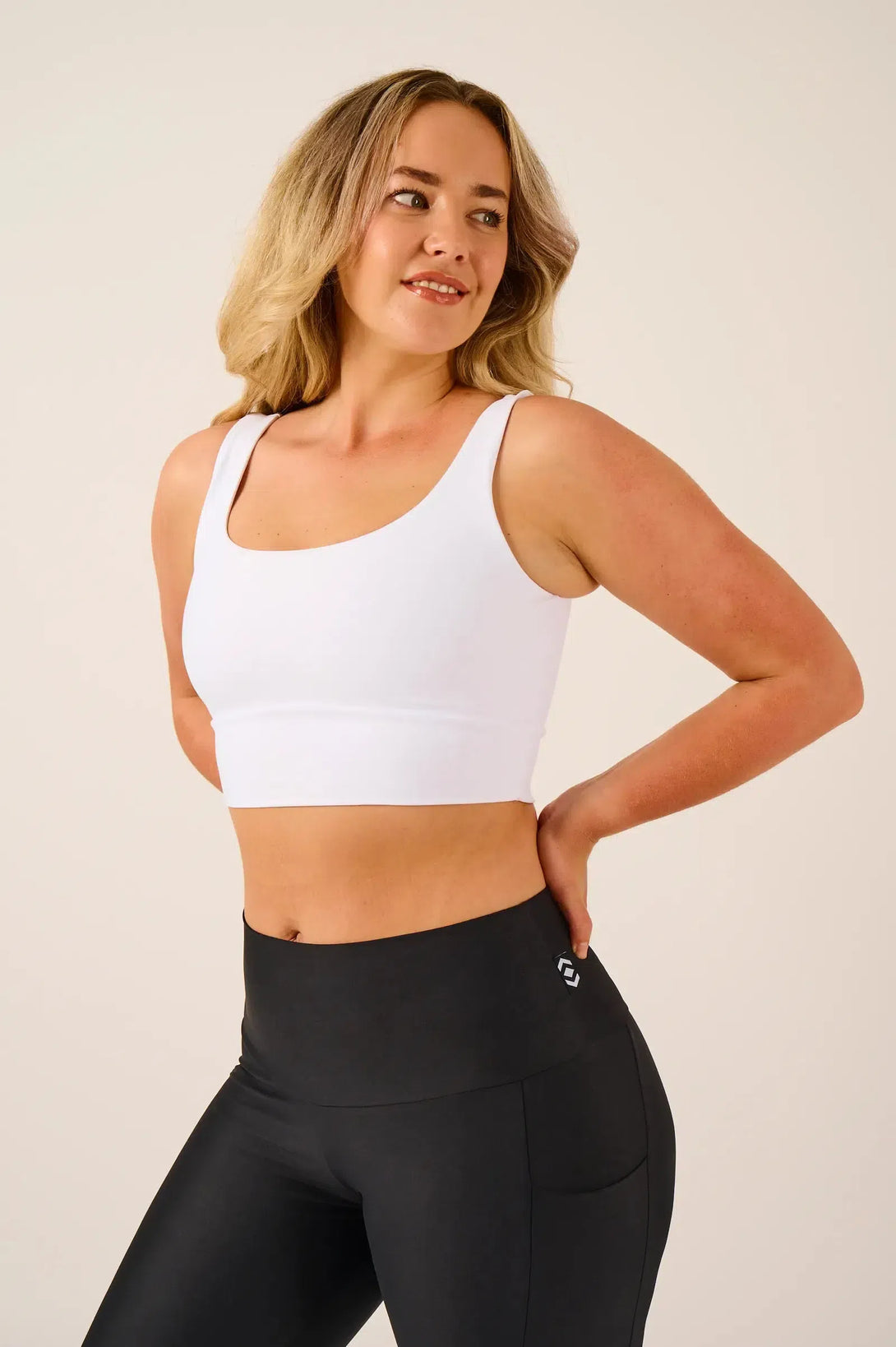 Performance Scoop Neck Comfort Crop Top - White-Activewear-Exoticathletica