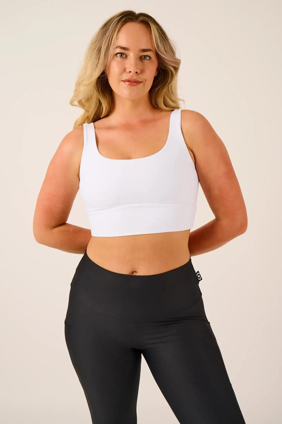 Performance Scoop Neck Comfort Crop Top - White-Activewear-Exoticathletica