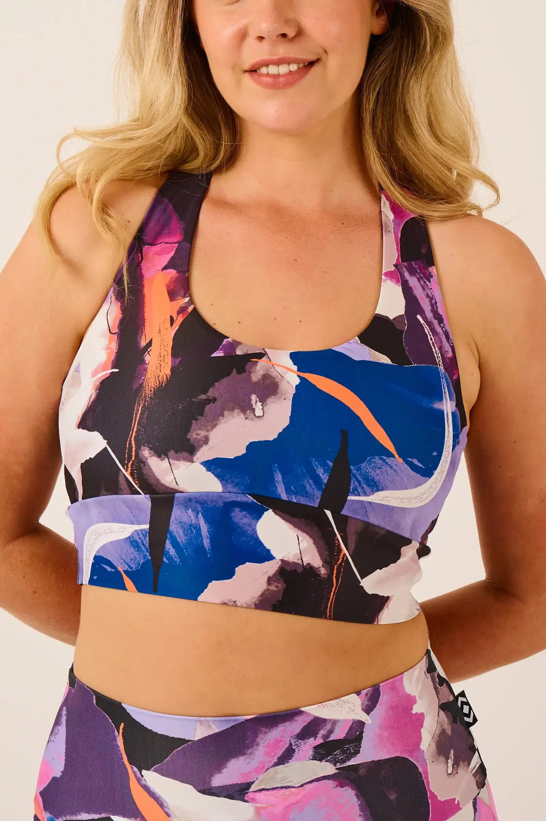 Performance T Back Comfort Crop - Calypso Nights-Activewear-Exoticathletica