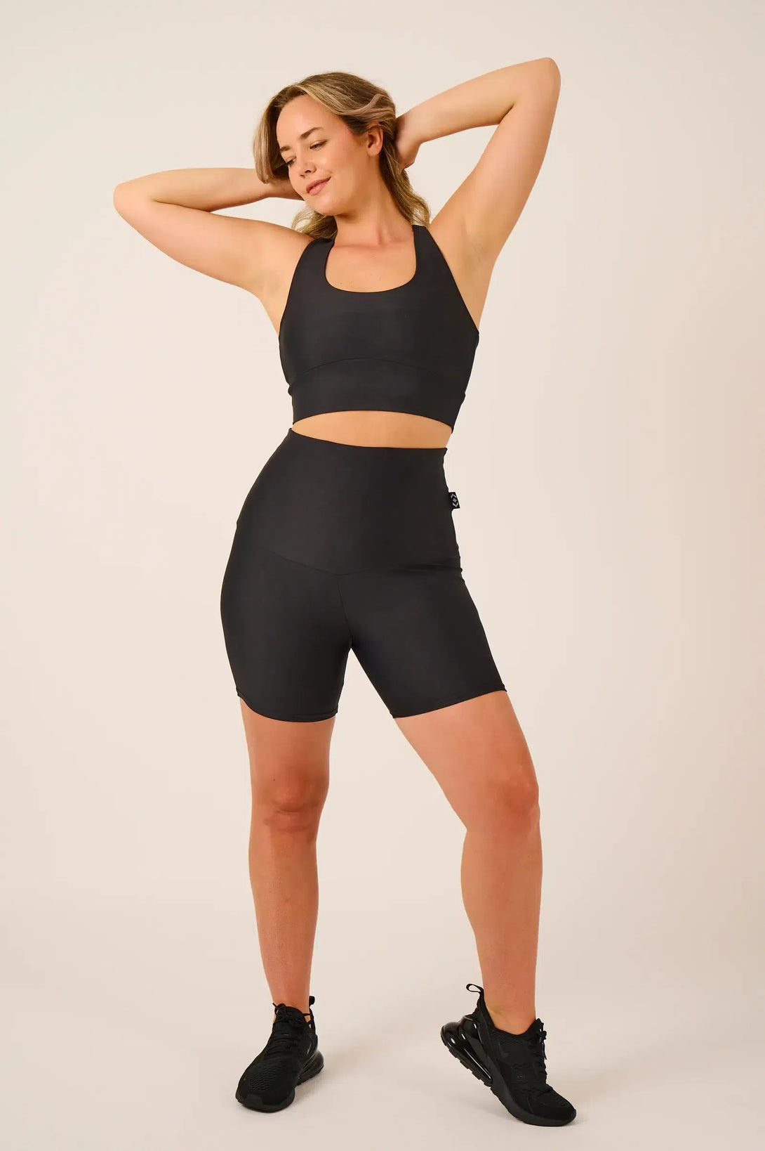 Performance T Back Comfort Crop Top - Black-Activewear-Exoticathletica