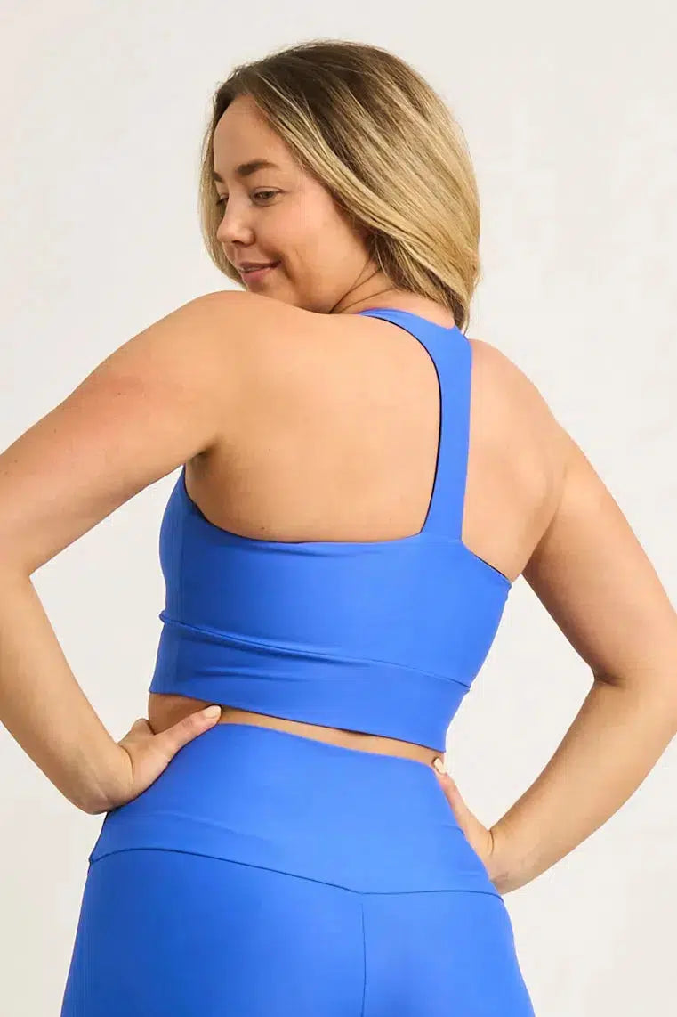 Performance T Back Comfort Crop Top - Electric Blue-Activewear-Exoticathletica