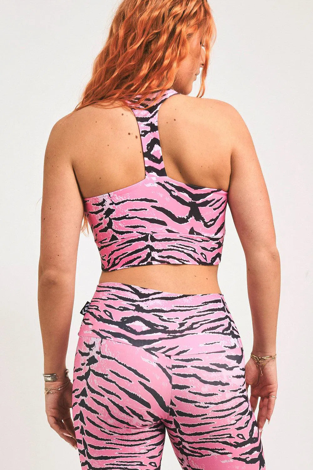 Performance T Back Comfort Crop Top - Fight Like A Tiger Pink-Activewear-Exoticathletica