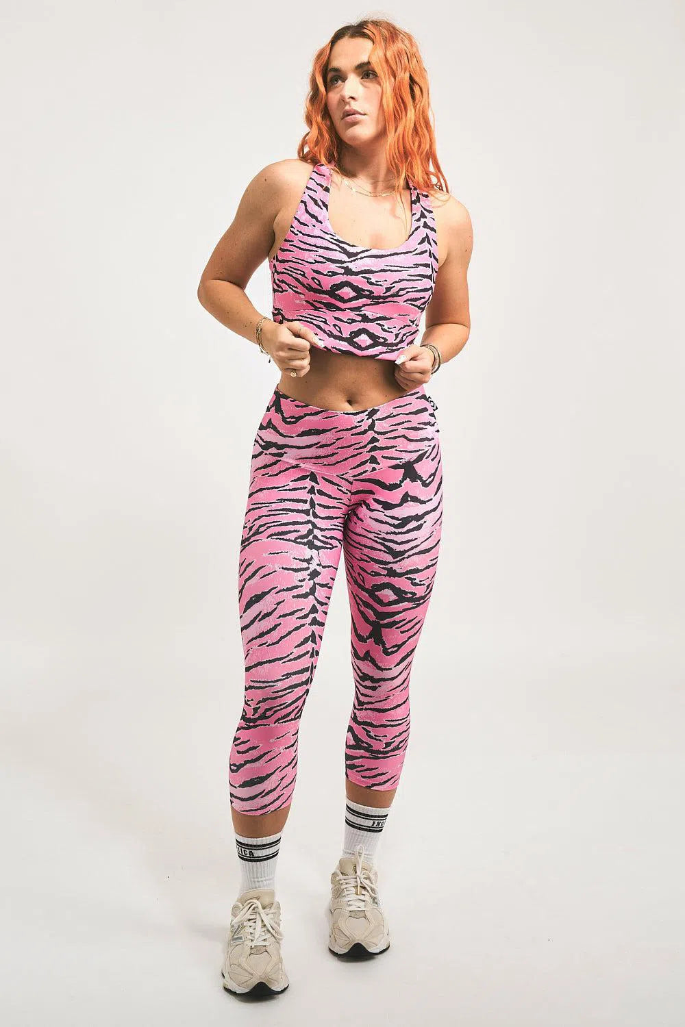 Performance T Back Comfort Crop Top - Fight Like A Tiger Pink-Activewear-Exoticathletica