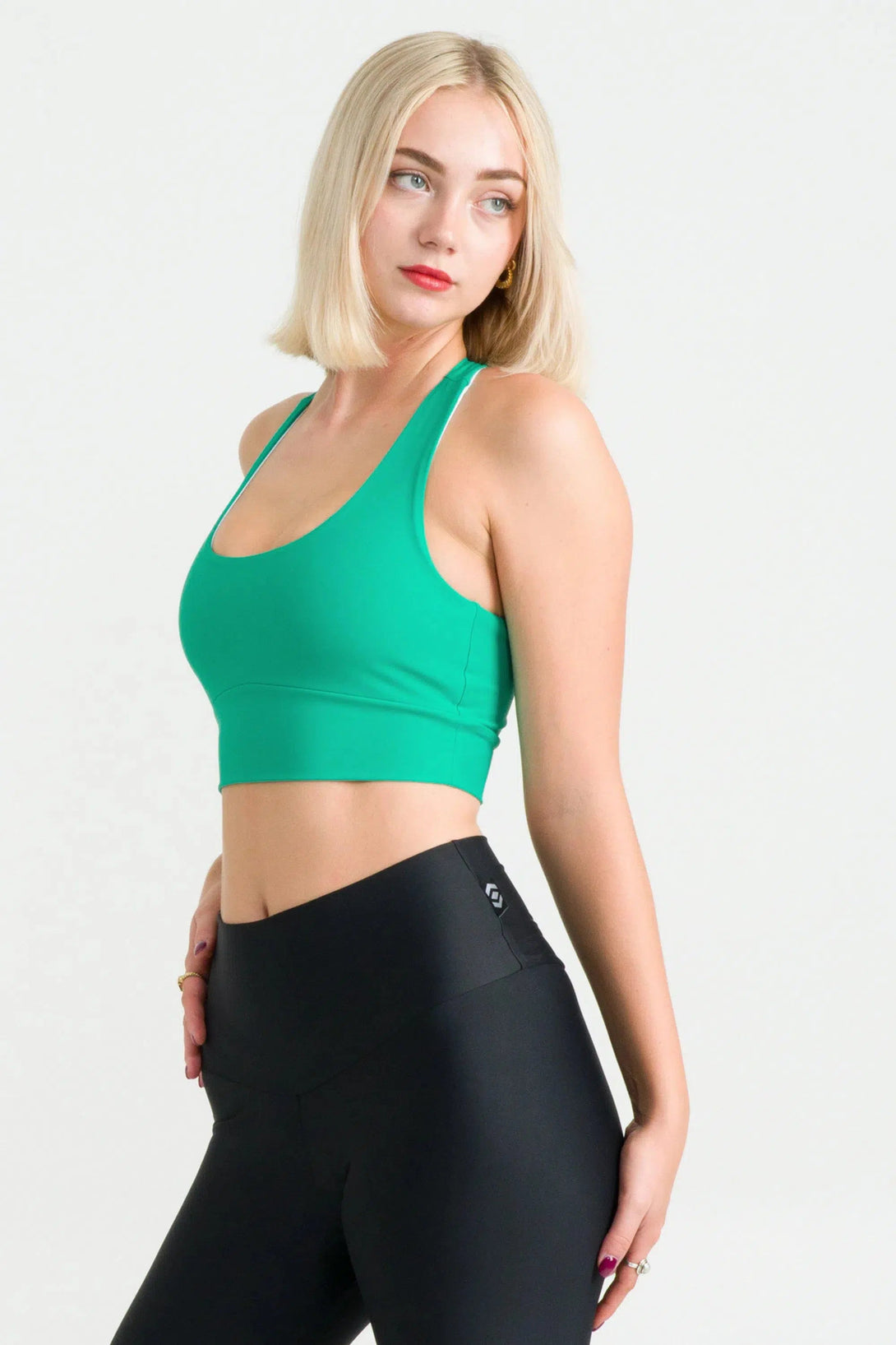 Performance T Back Comfort Crop Top - Jade-Activewear-Exoticathletica