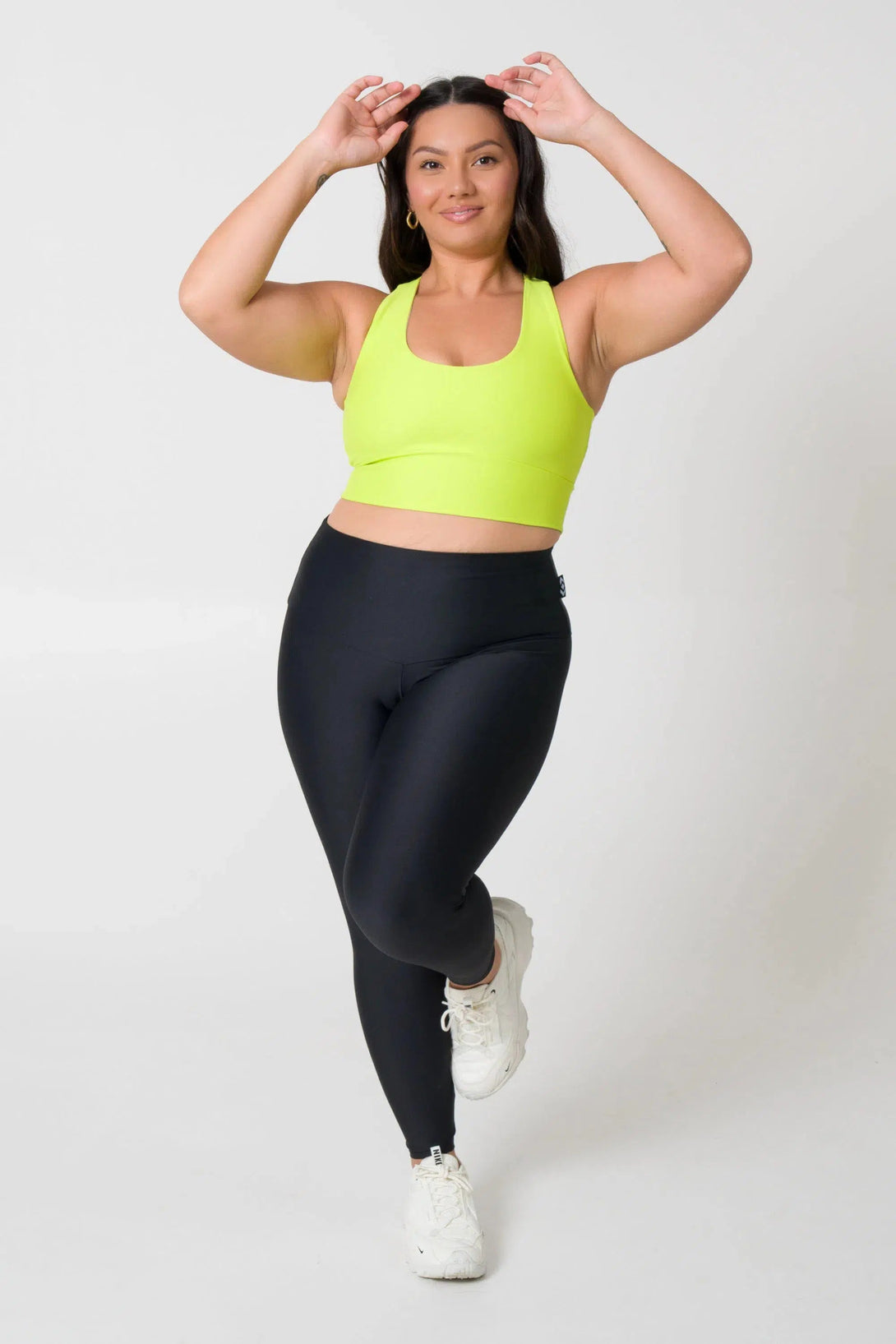 Performance T Back Comfort Crop Top - Neon Yellow-Activewear-Exoticathletica