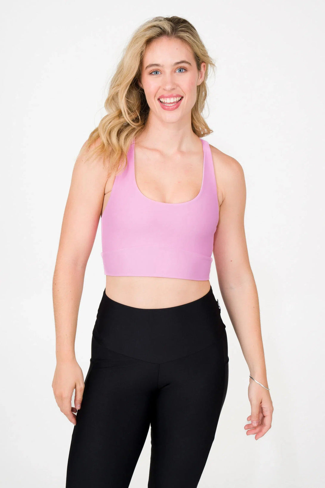 Performance T Back Comfort Crop Top - Pastel Pink-Activewear-Exoticathletica