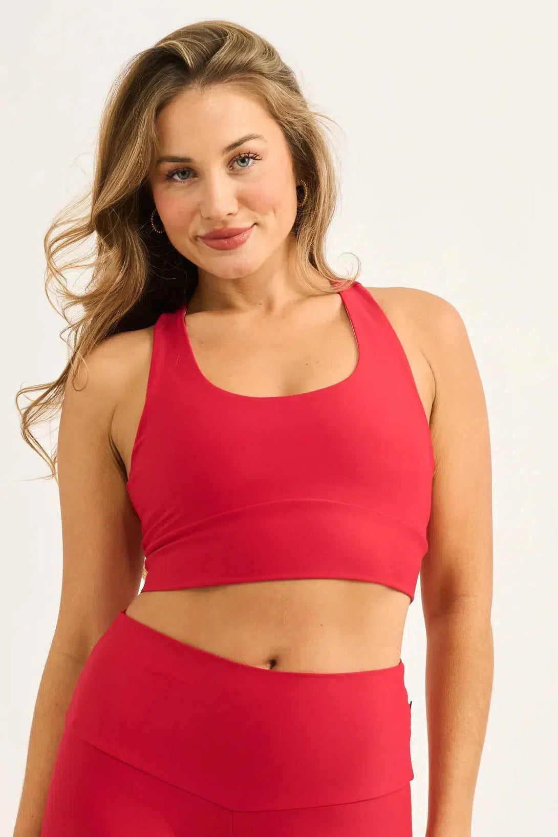 Performance T Back Comfort Crop Top - Red-1000007430-Activewear-Exoticathletica