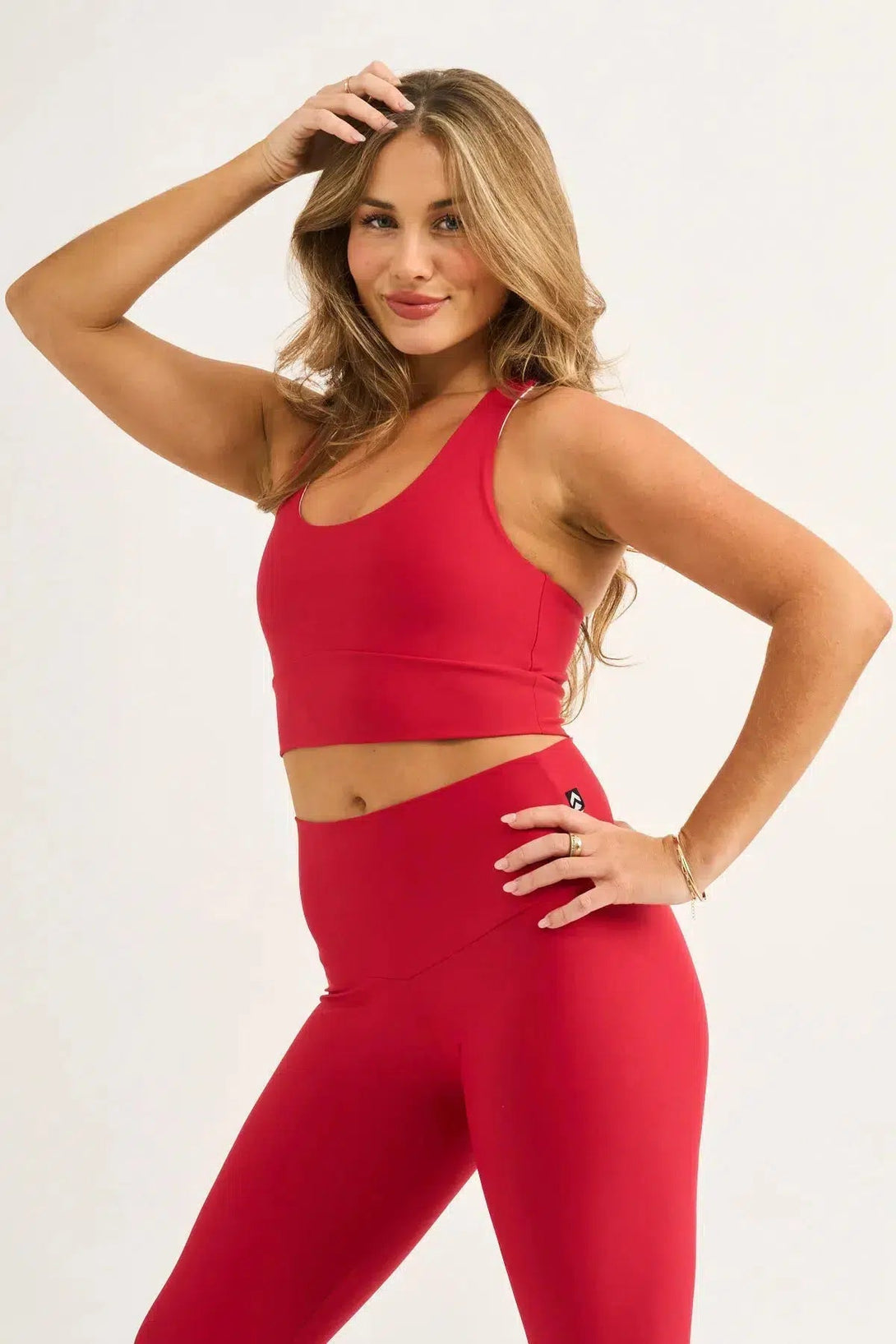 Performance T Back Comfort Crop Top - Red-Activewear-Exoticathletica