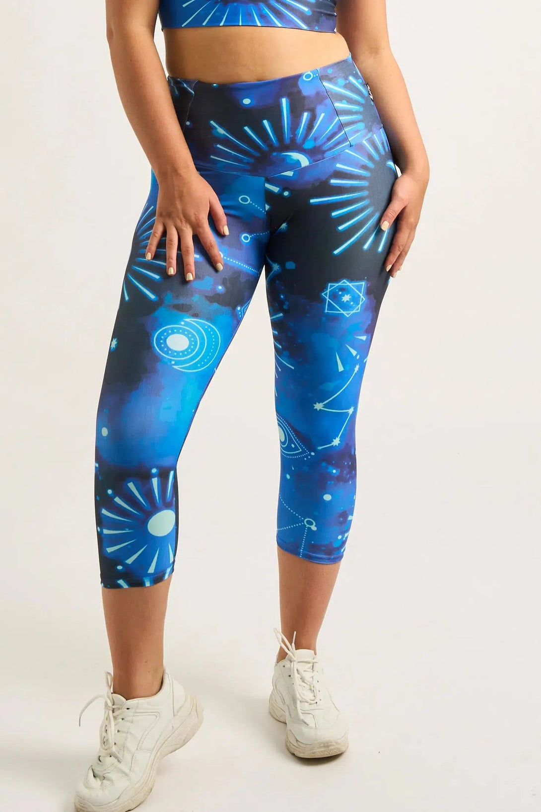 Performance Tummy Control High Waisted Capri Leggings - Imagine Nation-9358328354543-Activewear-Exoticathletica