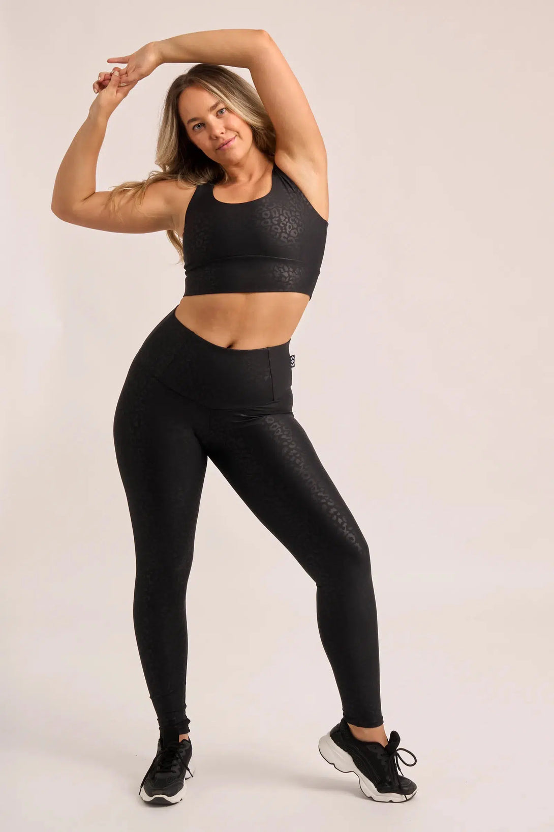 Performance Tummy Control High Waisted Leggings - Black Exotic Touch Jag-Activewear-Exoticathletica