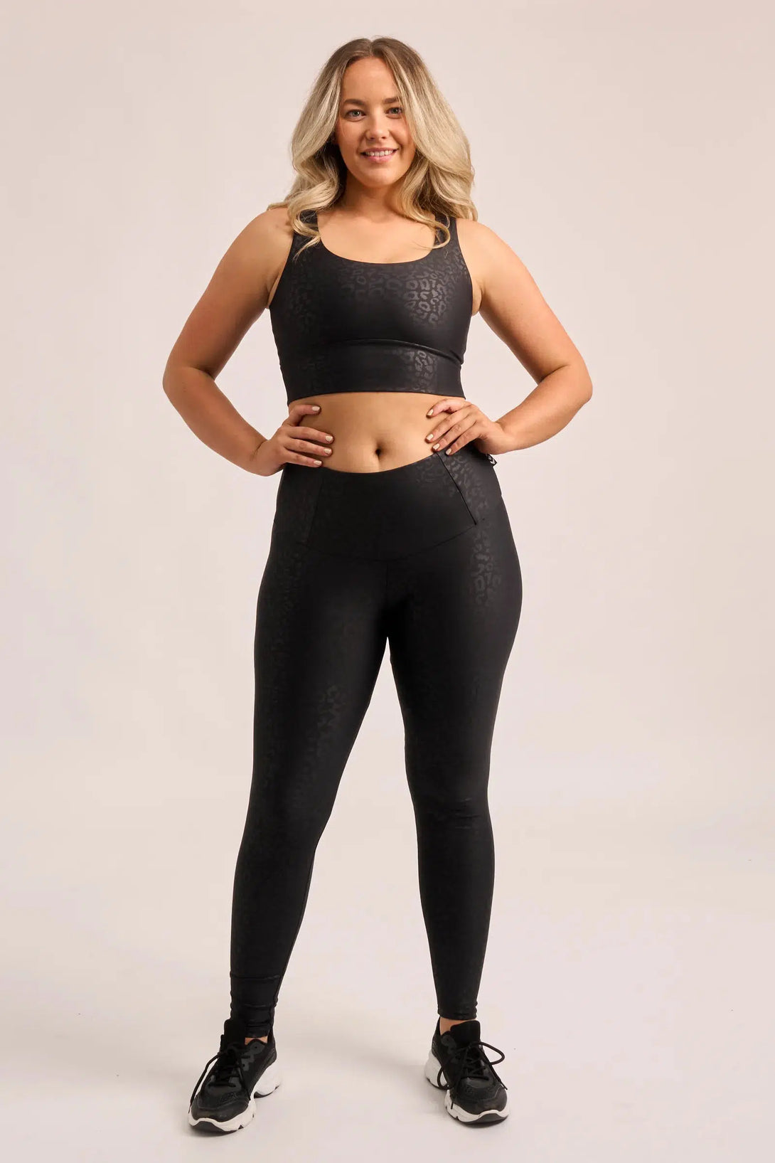 Performance Tummy Control High Waisted Leggings - Black Exotic Touch Jag-Activewear-Exoticathletica