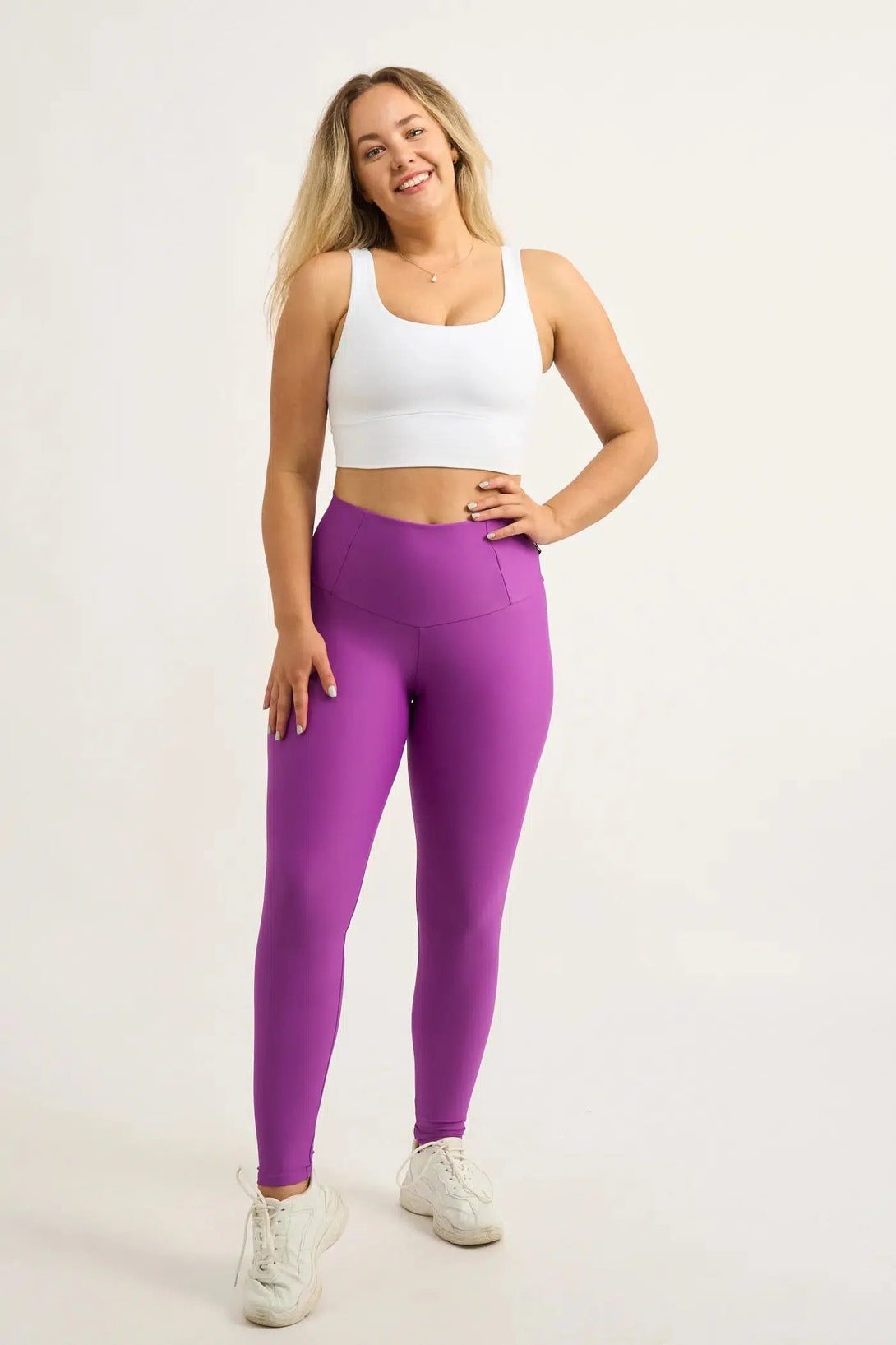 Performance Tummy Control High Waisted Leggings - Purple-Activewear-Exoticathletica