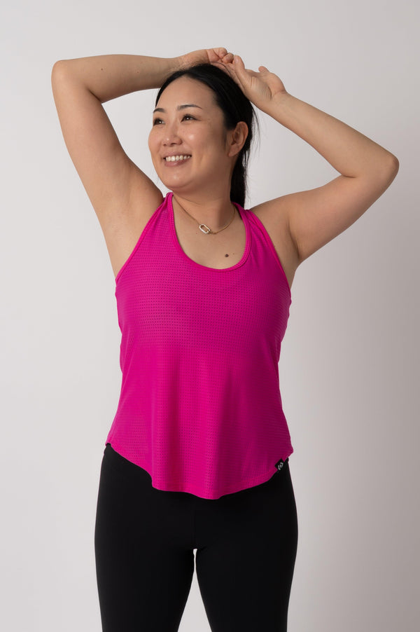 Pink Bball Mesh - Racer Back Tank Top-Activewear-Exoticathletica