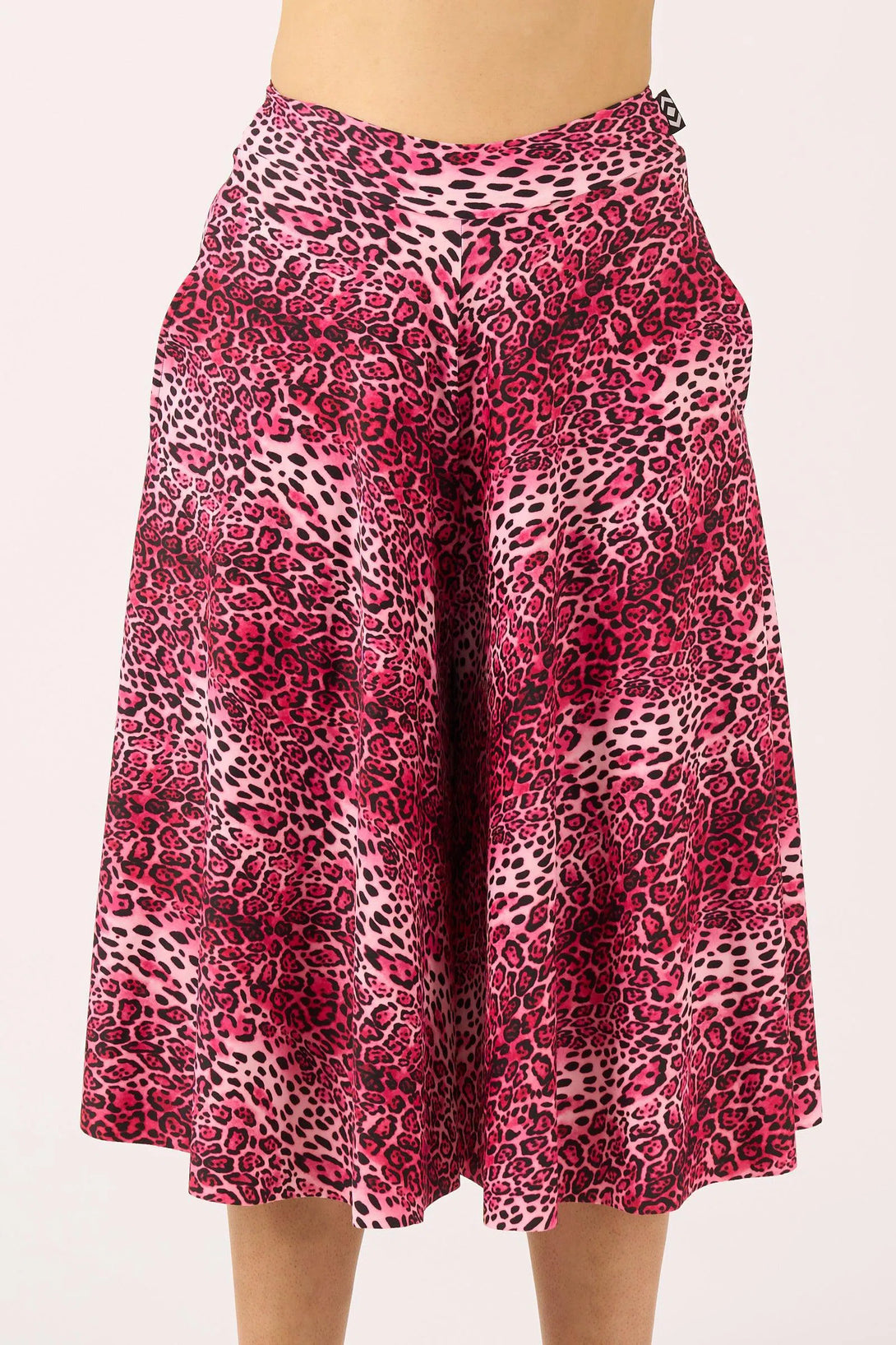 Pink Primal Animal Silky - Palazzo Culotte With Pocket-Activewear-Exoticathletica