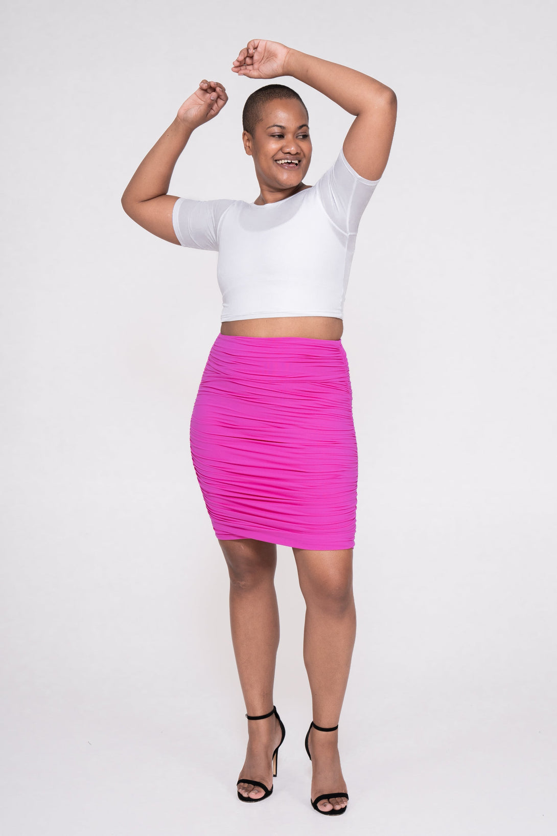 Pink Soft to Touch - Ruched Mini Skirt-Activewear-Exoticathletica