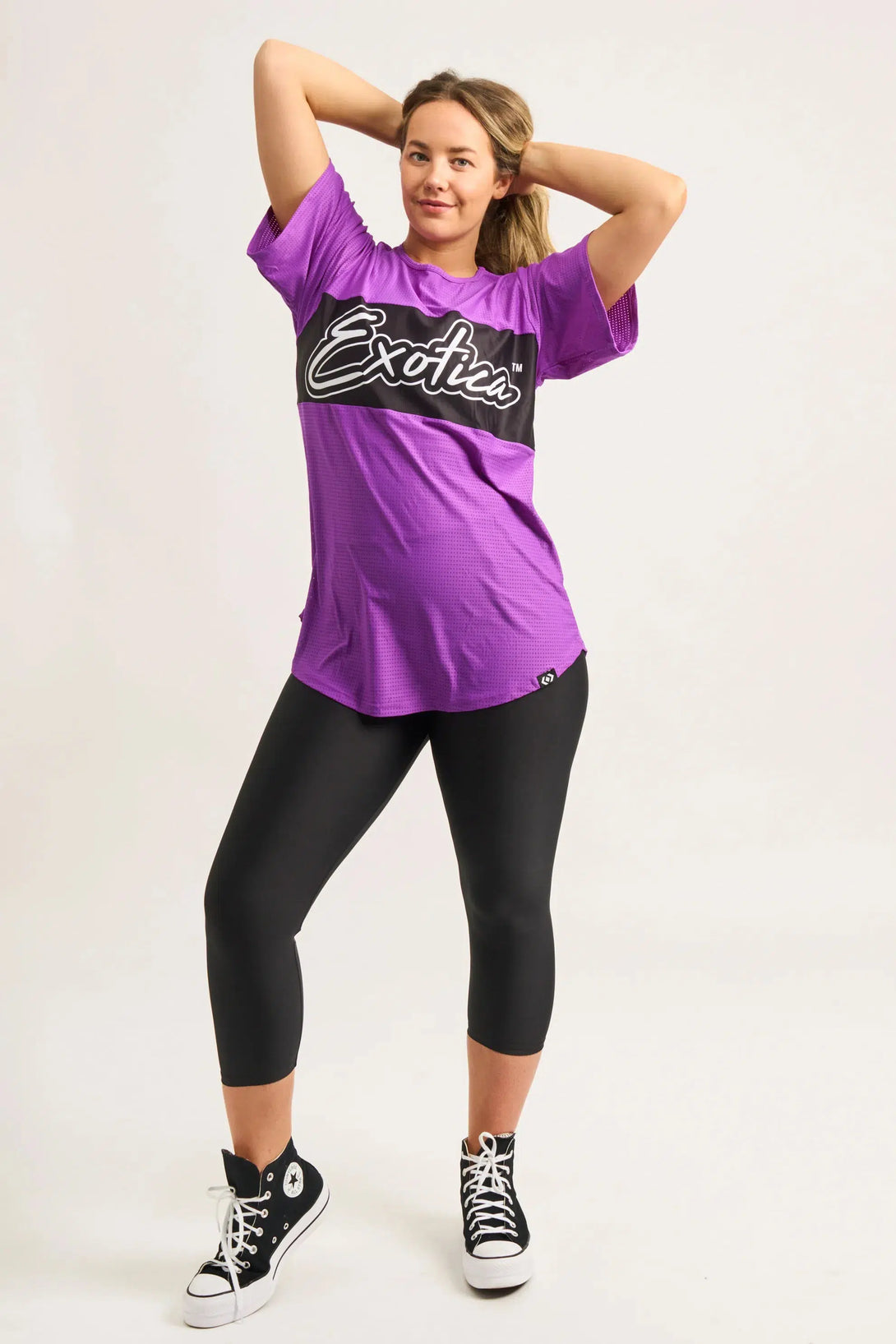 Purple Bball Mesh - Exotica Boyfriend Tee-9358328339007-Activewear-Exoticathletica